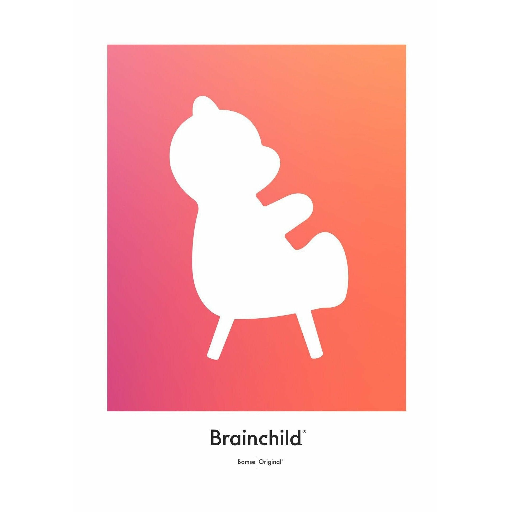 [product_category]-Brainchild Teddy Bear Design Icon Poster Without Frame A5, Orange-Brainchild-IF-71001-BRA-1