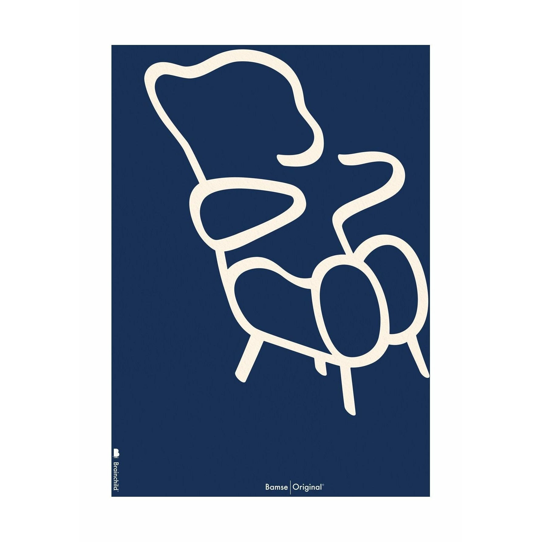 [product_category]-Brainchild Teddy Bear Line Poster Without Frame A5, Blue Background-Brainchild-5713713200740-B-71001-BRA-1