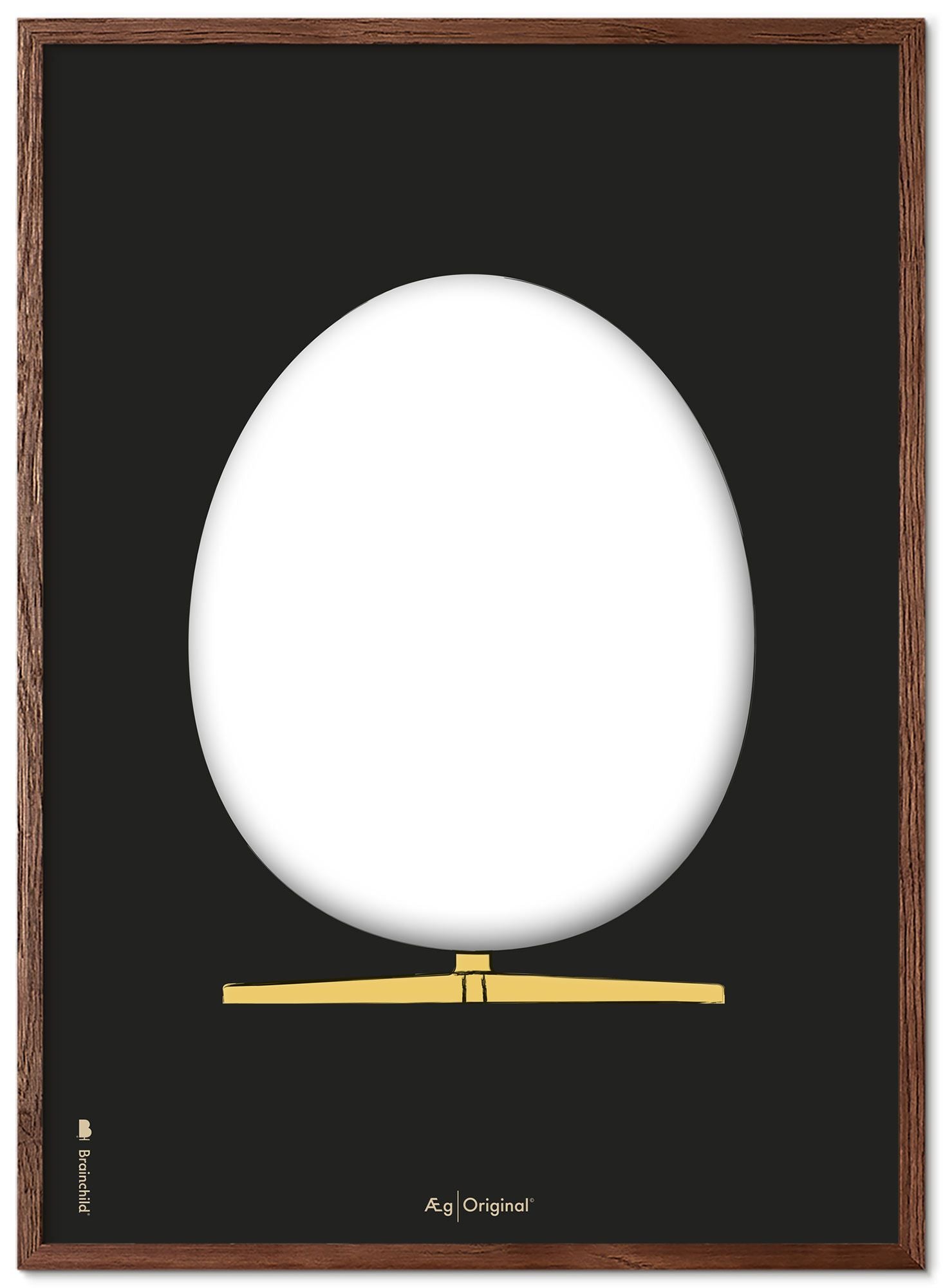 [product_category]-Brainchild The Egg Design Sketch Poster Frame Made Of Dark Wood 30x40 Cm, Black Background-Brainchild-S-130002-B-BRA-1