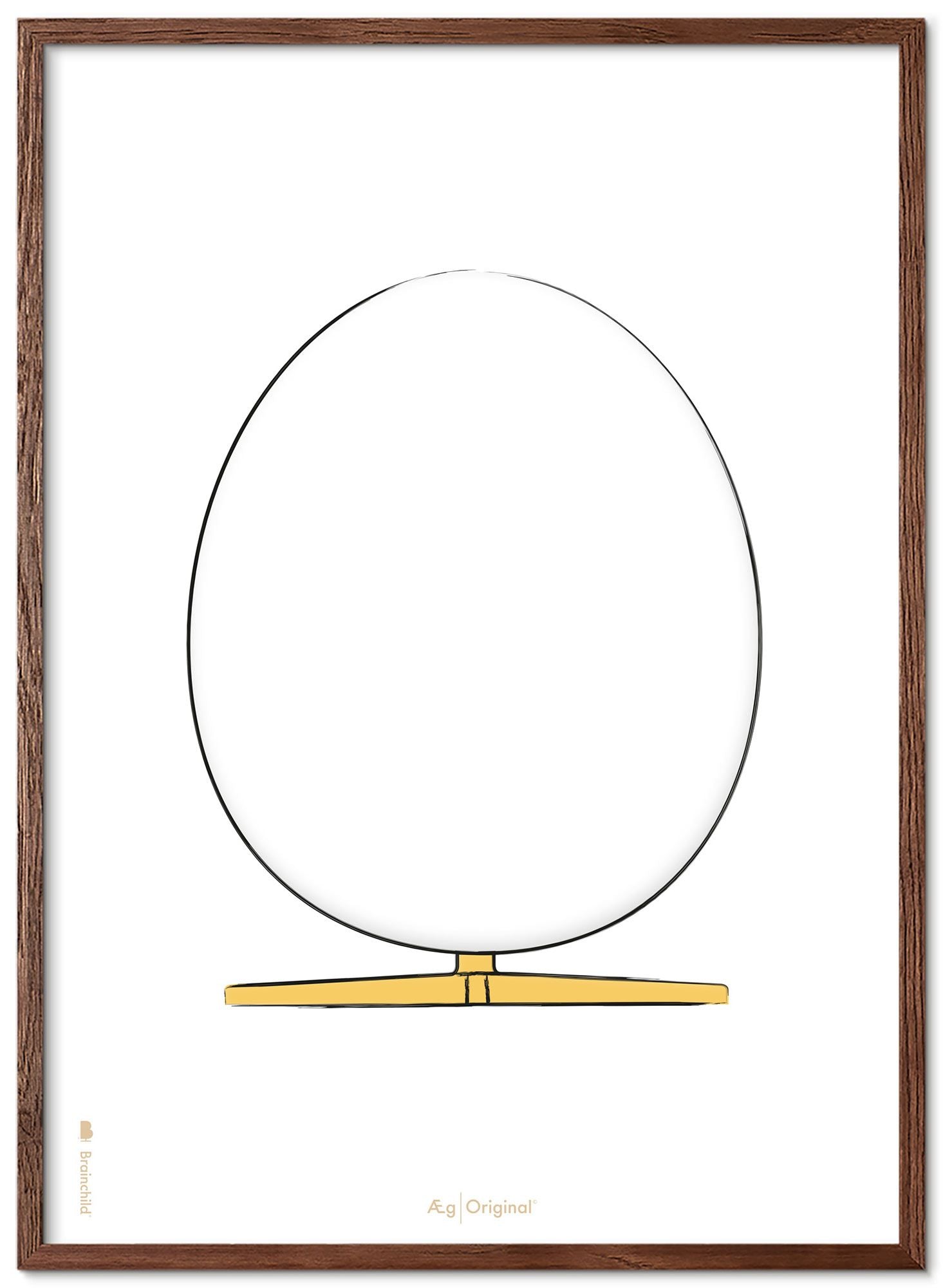 [product_category]-Brainchild The Egg Design Sketch Poster Frame Made Of Dark Wood 50x70 Cm, White Background-Brainchild-S-11003-B-BRA-1