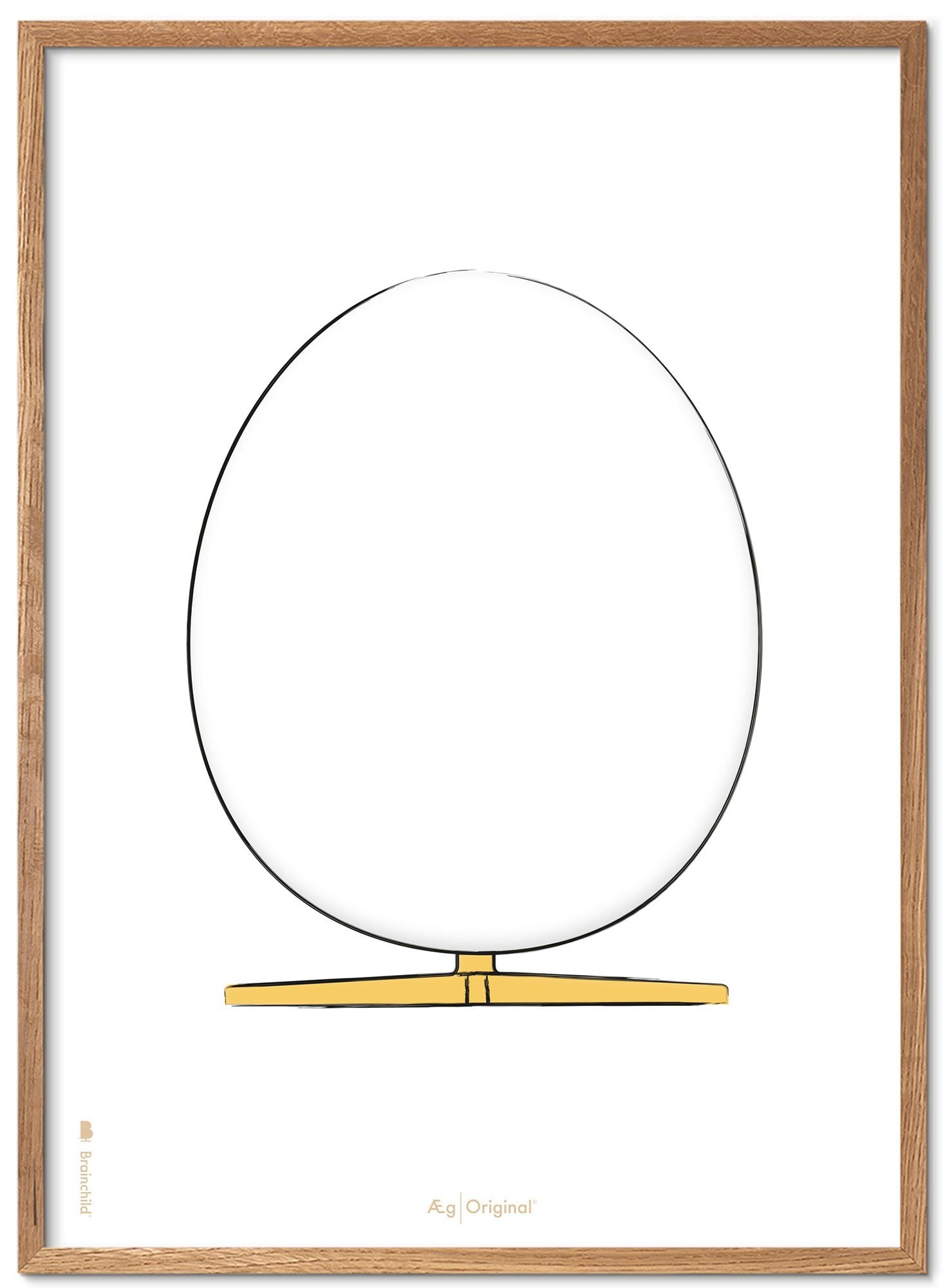 Brainchild The Egg Design Sketch Poster Frame Made of Light Wood 30x40 cm, vit bakgrund