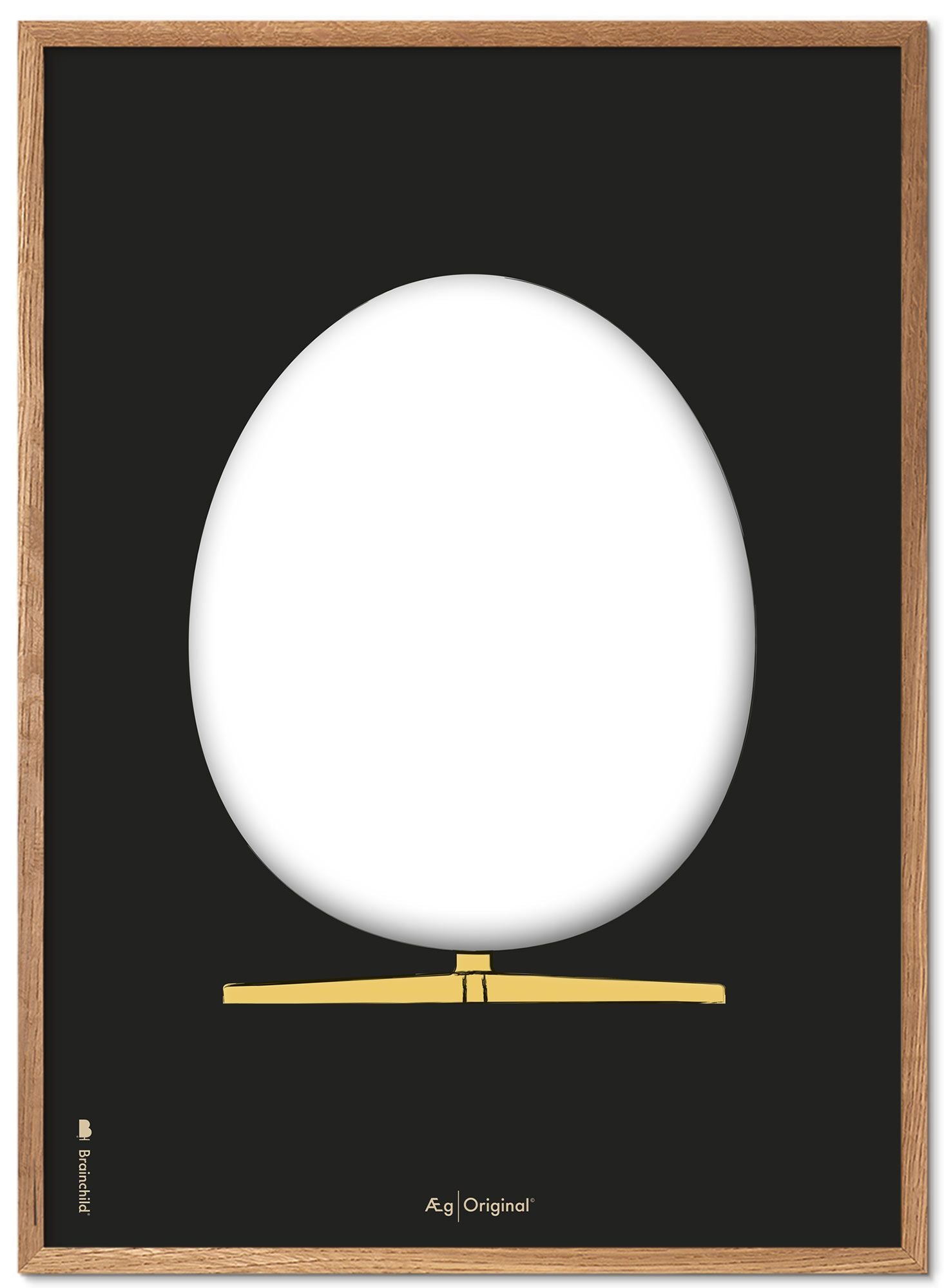 Brainchild The Egg Design Sketch Poster Frame Made of Light Wood A5, Black Bakgrund