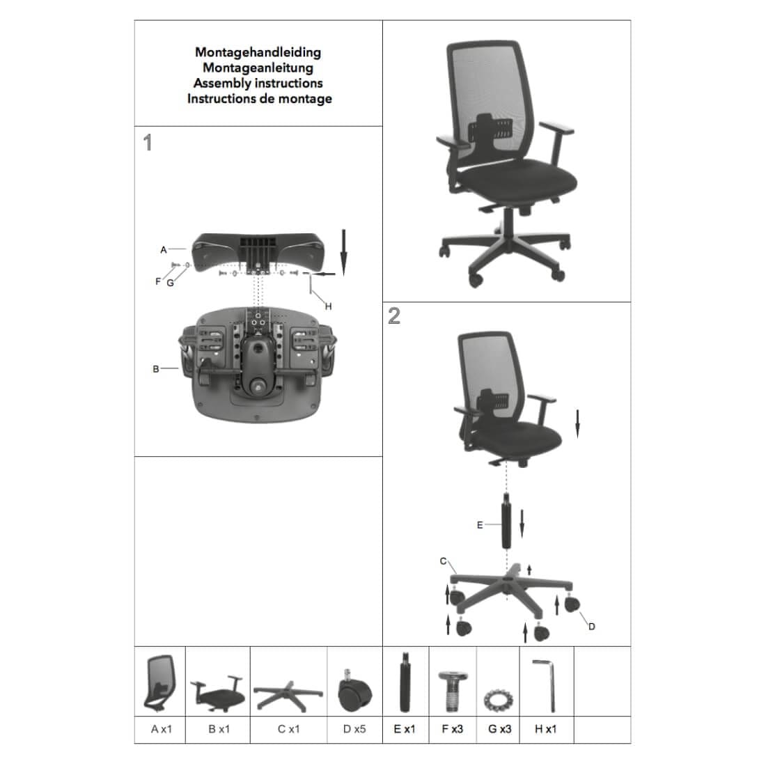 Ergonomische bureaustoel 400 mesh (n) en 1335