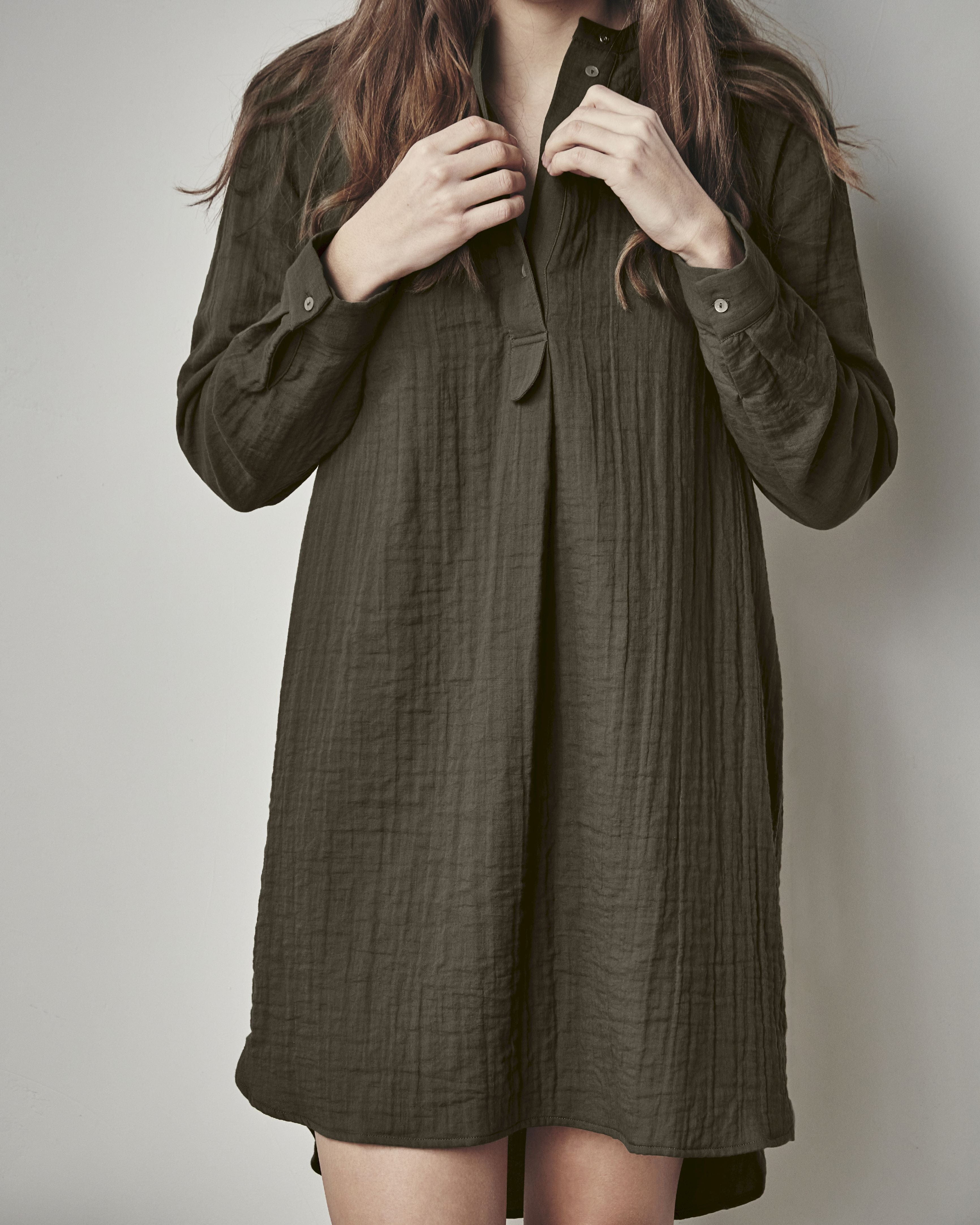[product_category]-By Nord Alfrid Shirt Dress L/Xl, Bark-ByNORD-5707644721401-559345055-BYN-5