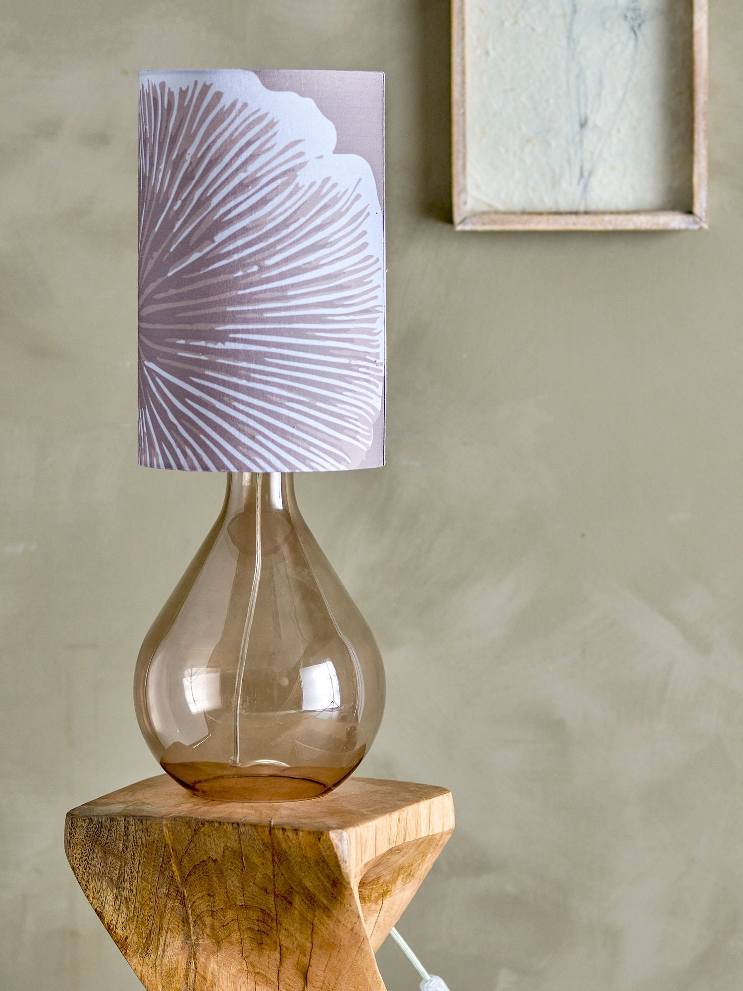 Kreativ samling Leni bordlampe, brun, glas