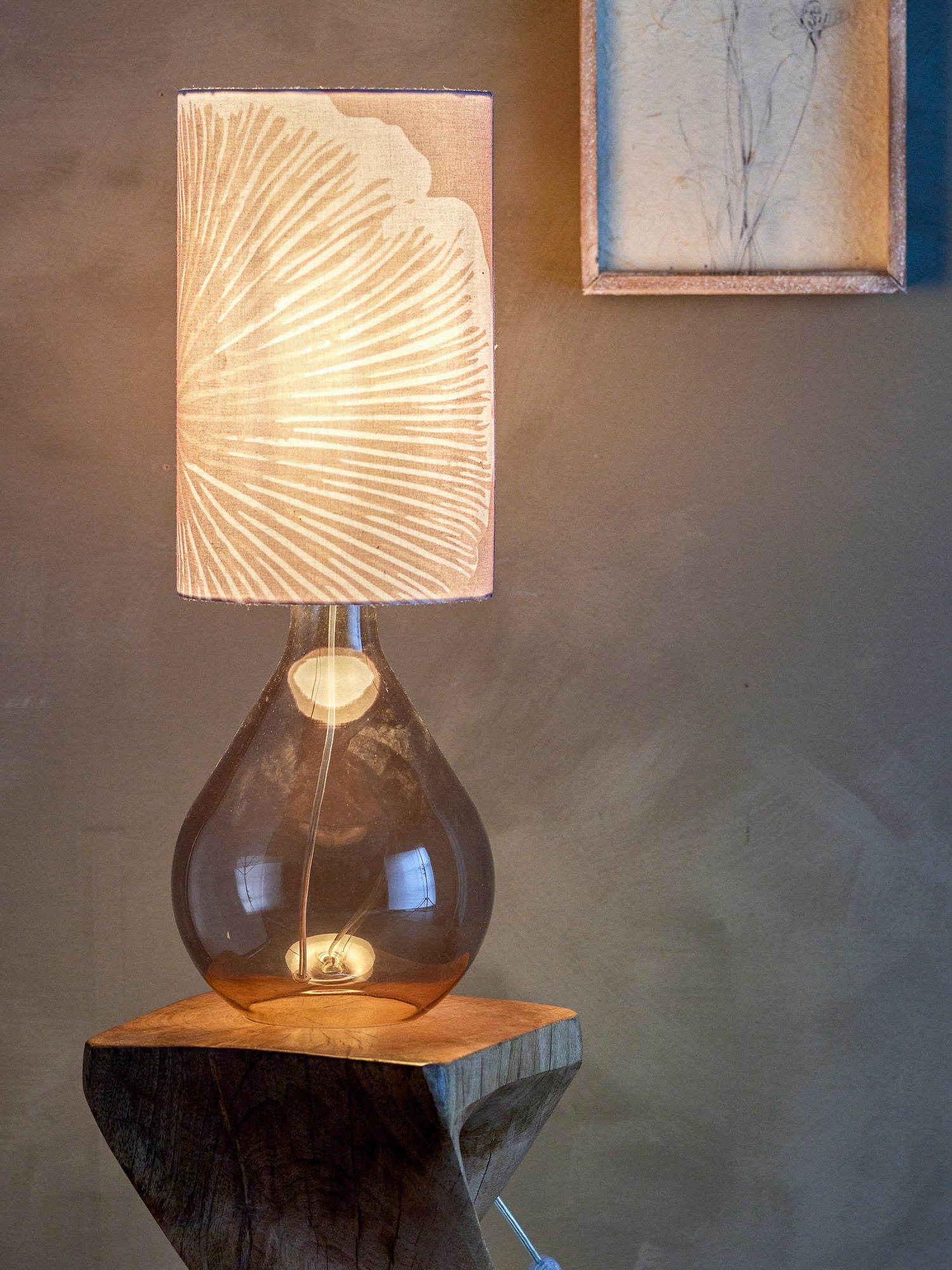 Kreativ samling Leni bordlampe, brun, glas