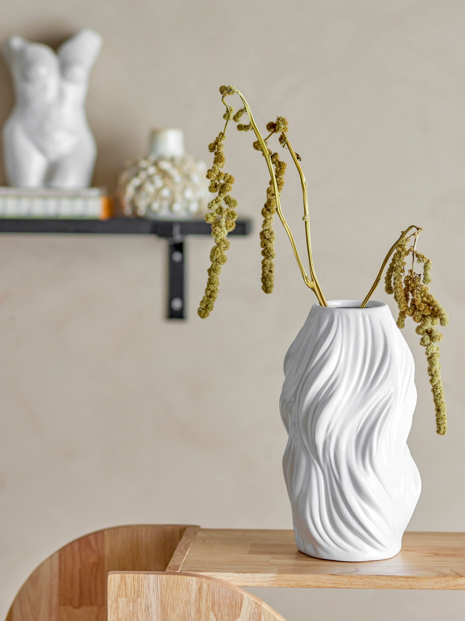 Bloomingville Sanak Vase, blanc, céramique