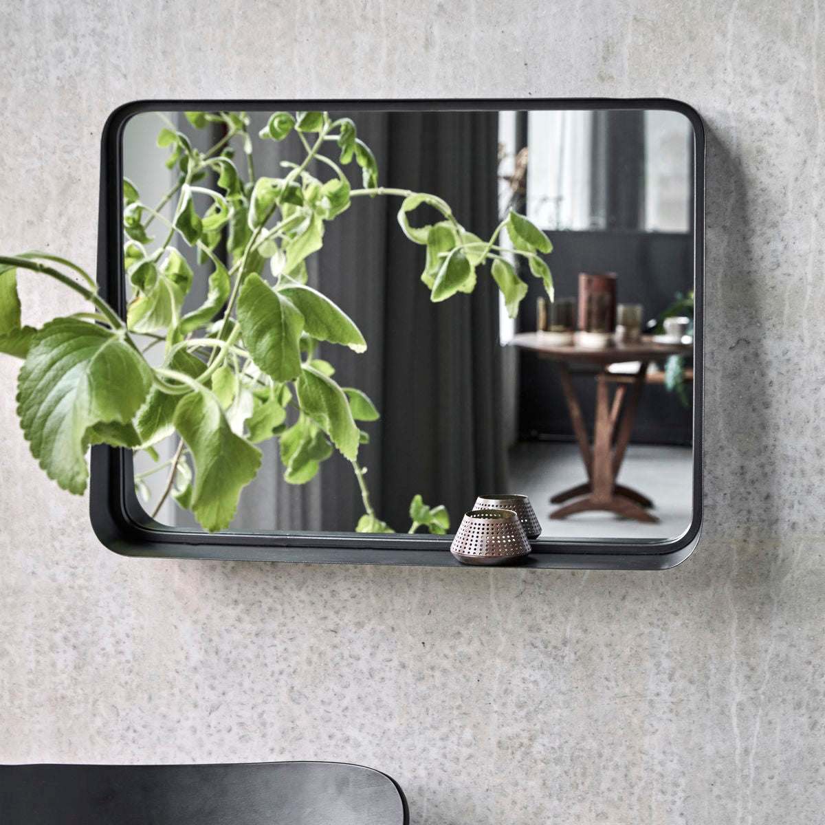 Huis Doctor Mirror W. frame, hdpejo, zwart antiek