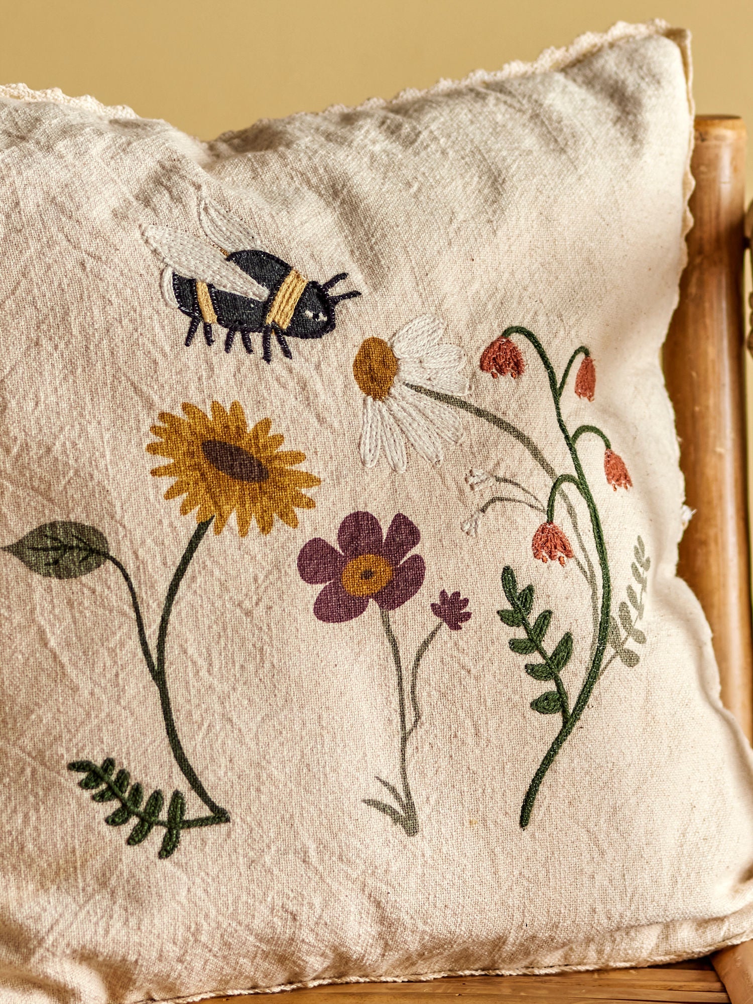 Bloomingville Mini Tibbe Cushion, Nature, Coton