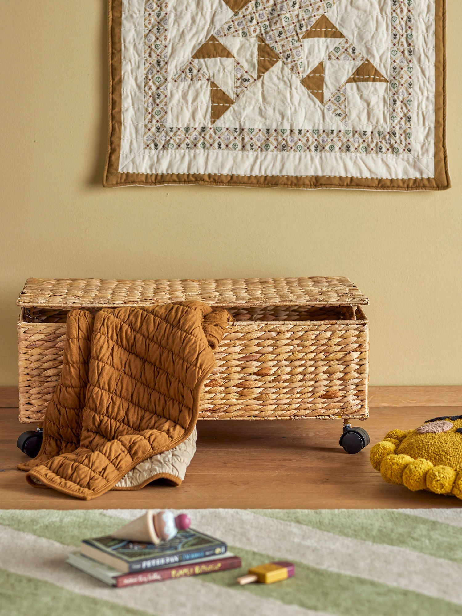 Bloomingville Mini Nelas Basket con tapa, naturaleza, jacinto de agua