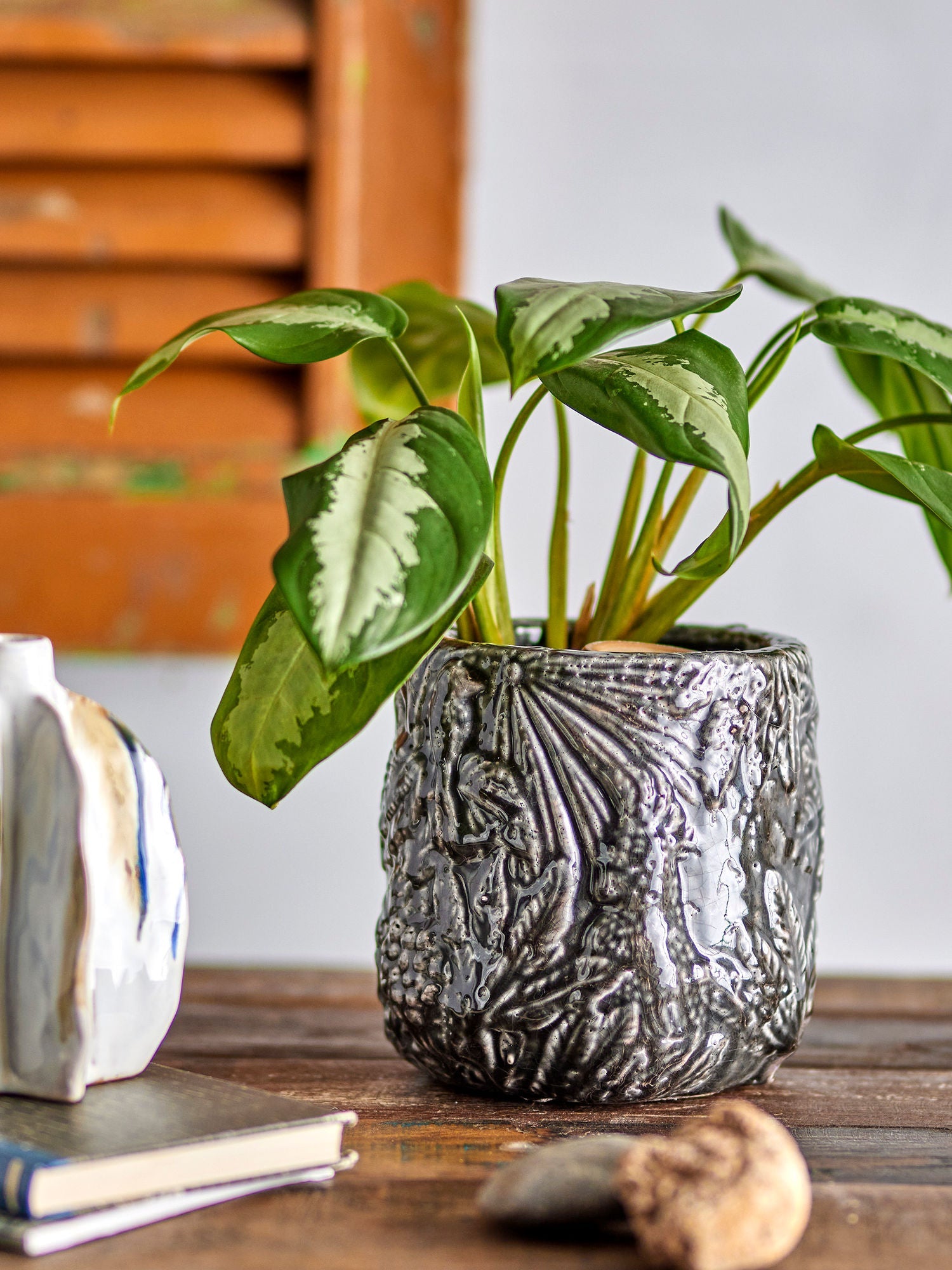 Coleção criativa Nikou Deco Flowerpot, preto, terracota