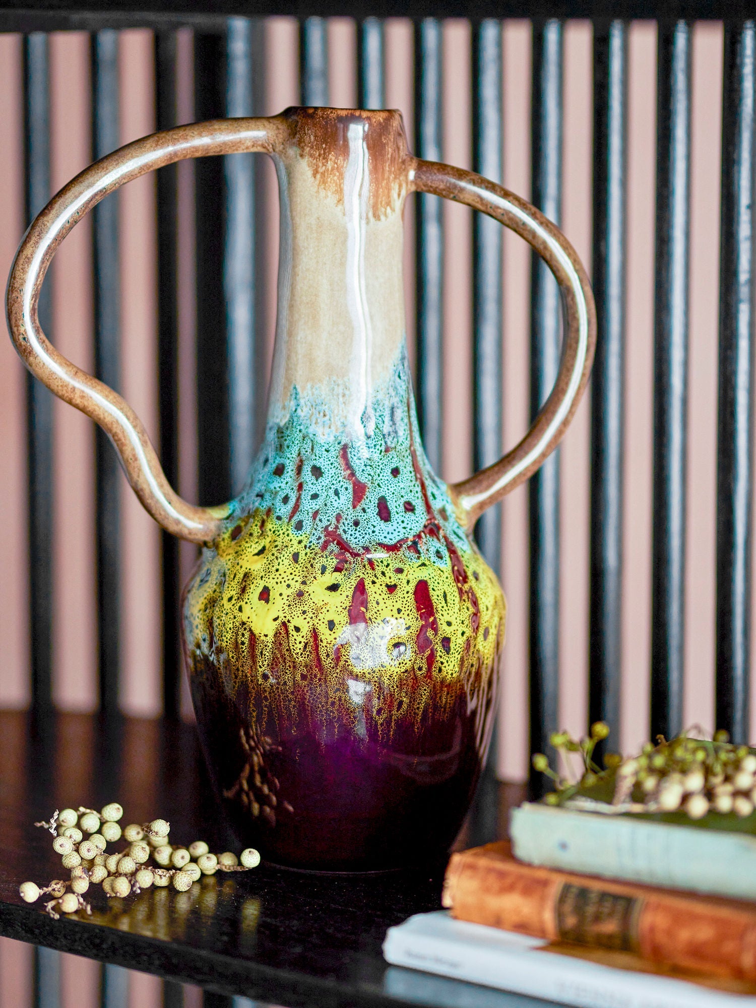 Creatieve collectie Mahnoor Vase, Brown, steengoed