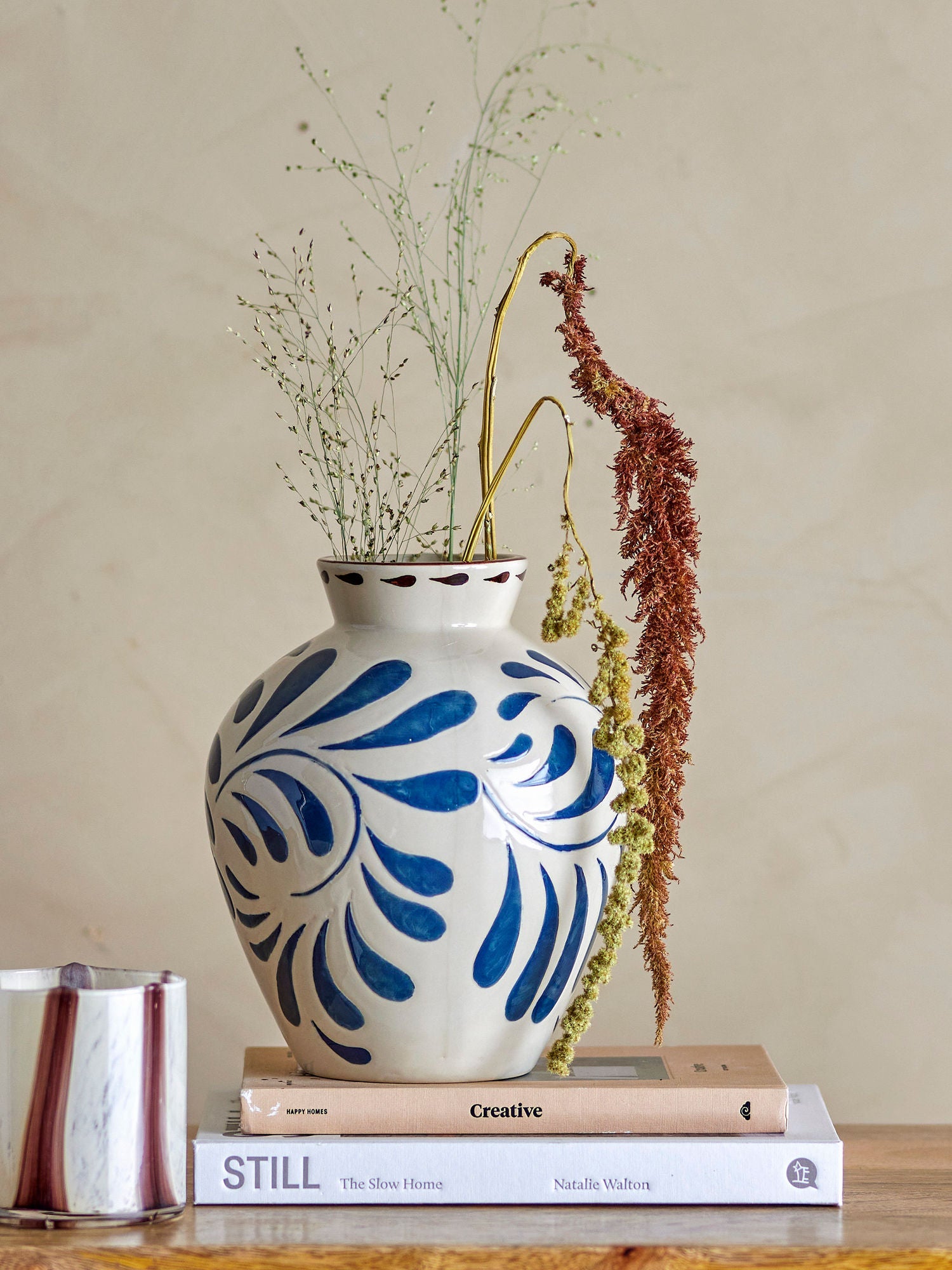 Bloomingville Heikki Vase, Blue, Stoneware