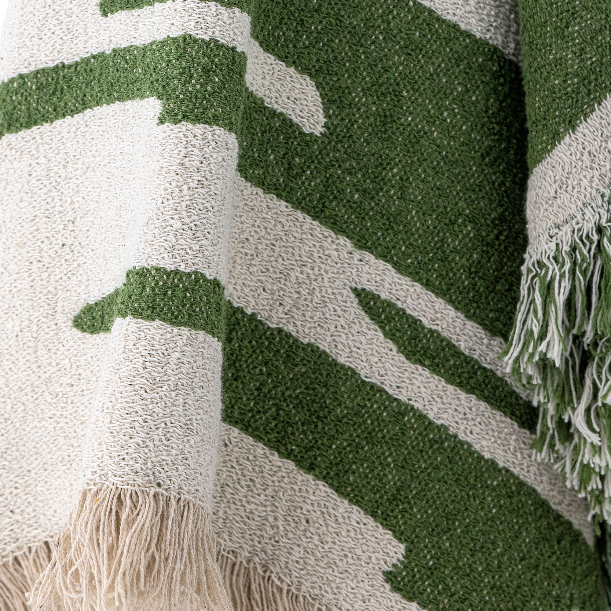 Bloomingville Haxby Throw, verde, algodão reciclado