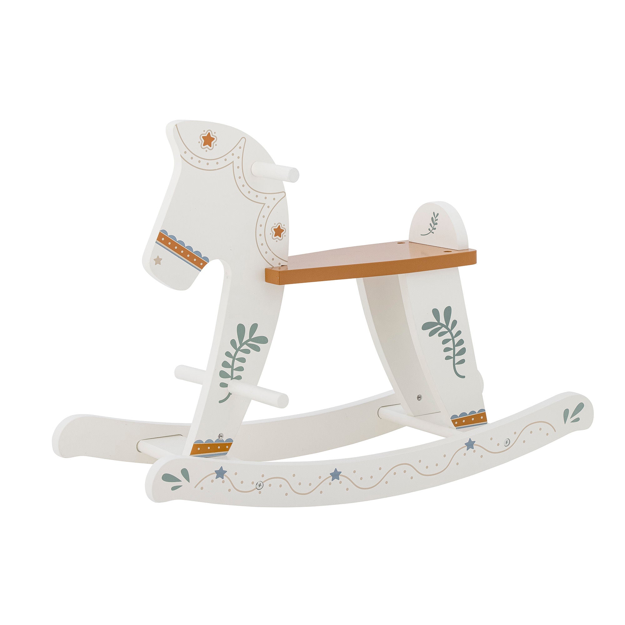 Bloomingville Mini Rocking Rocking Toy, cheval, blanc, MDF