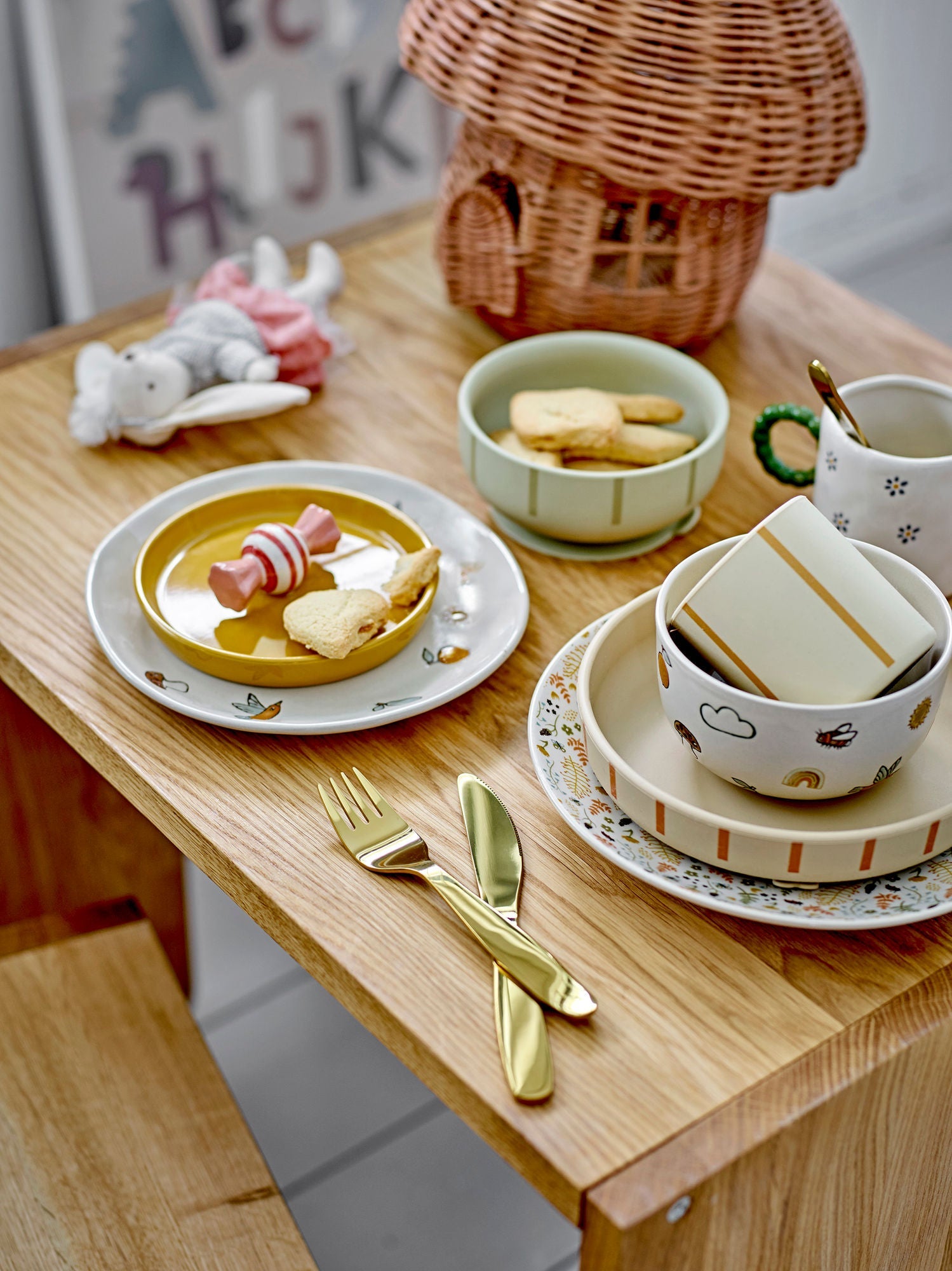 Bloomingville Mini Agnes Tableware -sæt, hvidt, stentøj