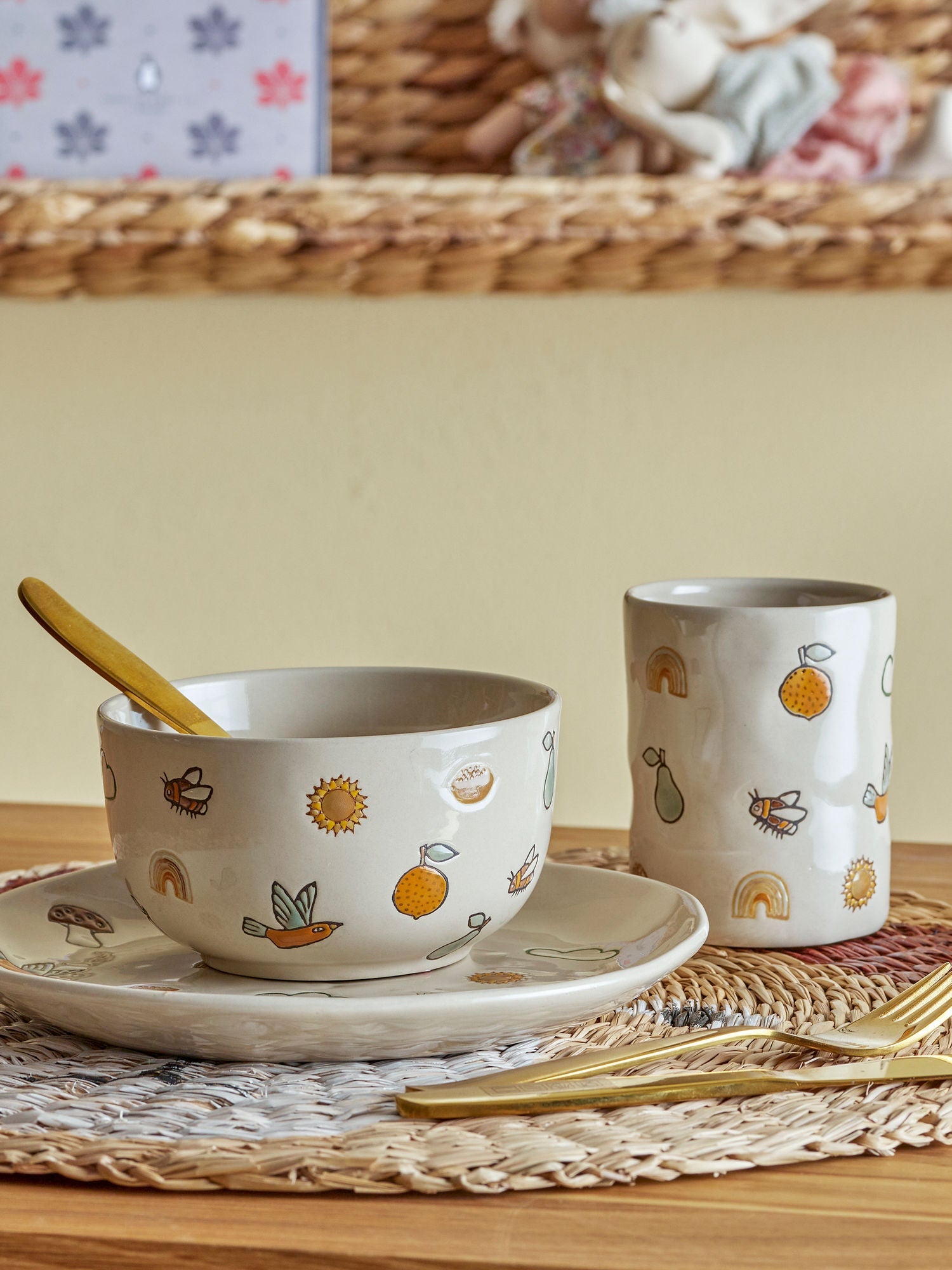 Bloomingville Mini Agnes Tableware -sæt, hvidt, stentøj