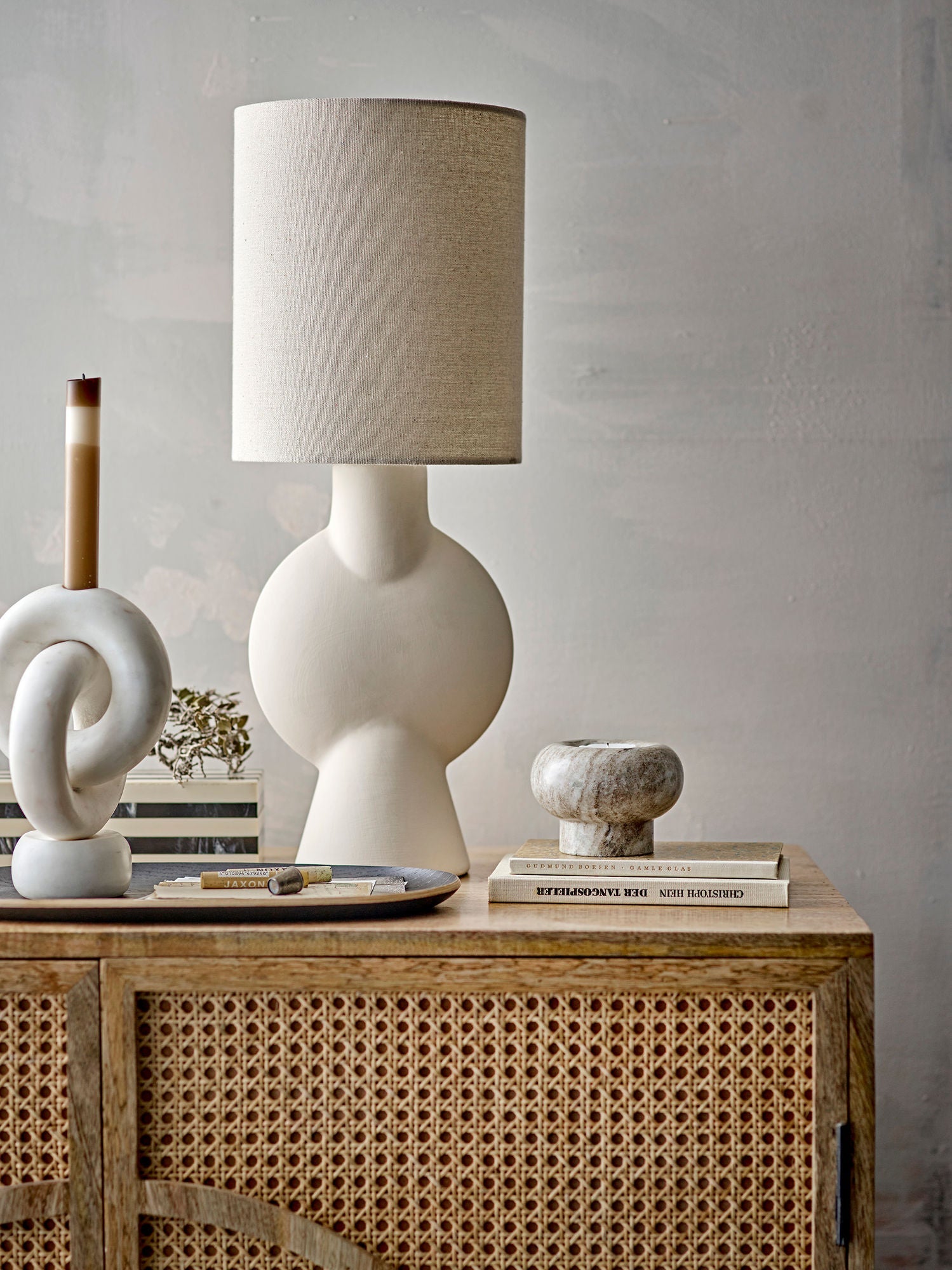 Bloomingville Sergio Table Lamp, Nature, Stoneware