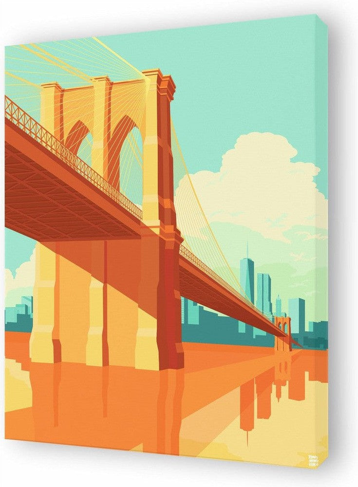 [product_category]-Canvas Broklyn Bridge by REMKO HEEMSKERK-Magenta Raspberry-1