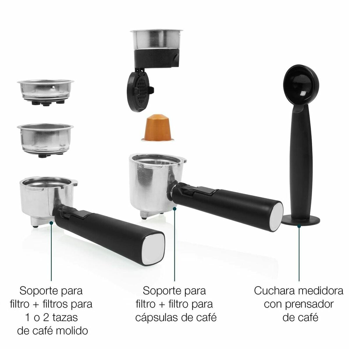 [product_category]-Capsule Coffee Machine Princess 249413 850W 1,5L-Bigbuy-S0439367-6