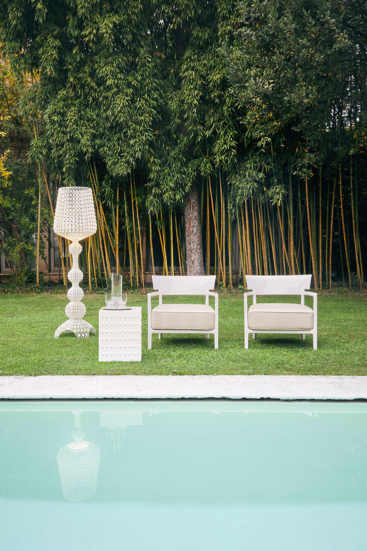 Kartell Cara Outdoor Armchair, Ivory/Blue