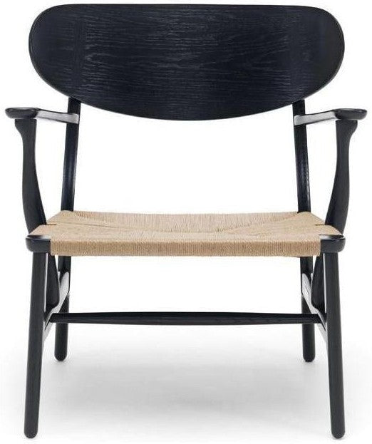 Carl Hansen CH22 Sillón, roble negro/mimbre natural