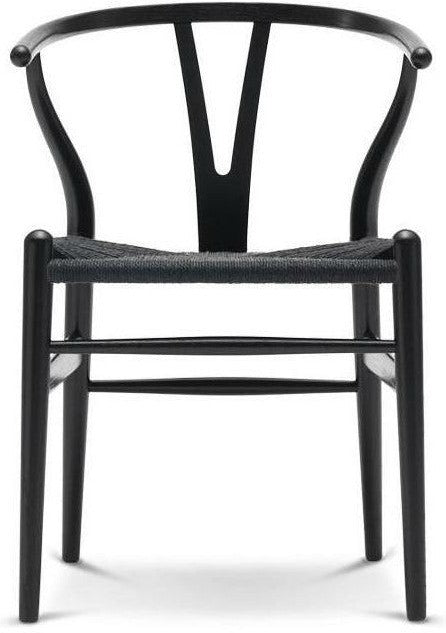 Carl Hansen CH24 Cordon en papier noir de chaise à souhaits, chêne noir