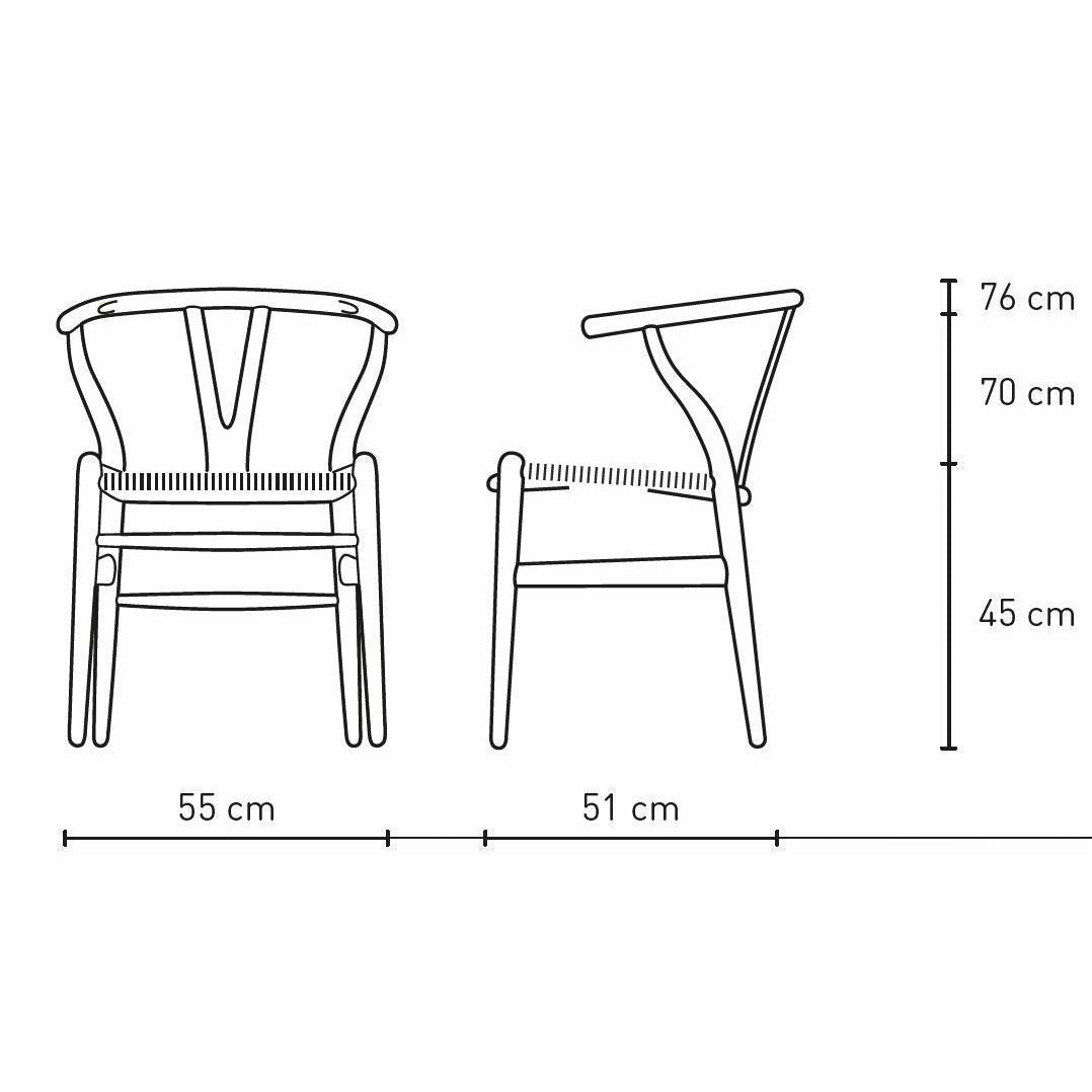 Carl Hansen CH24 Cordon en papier noir de chaise à souhaits, chêne noir