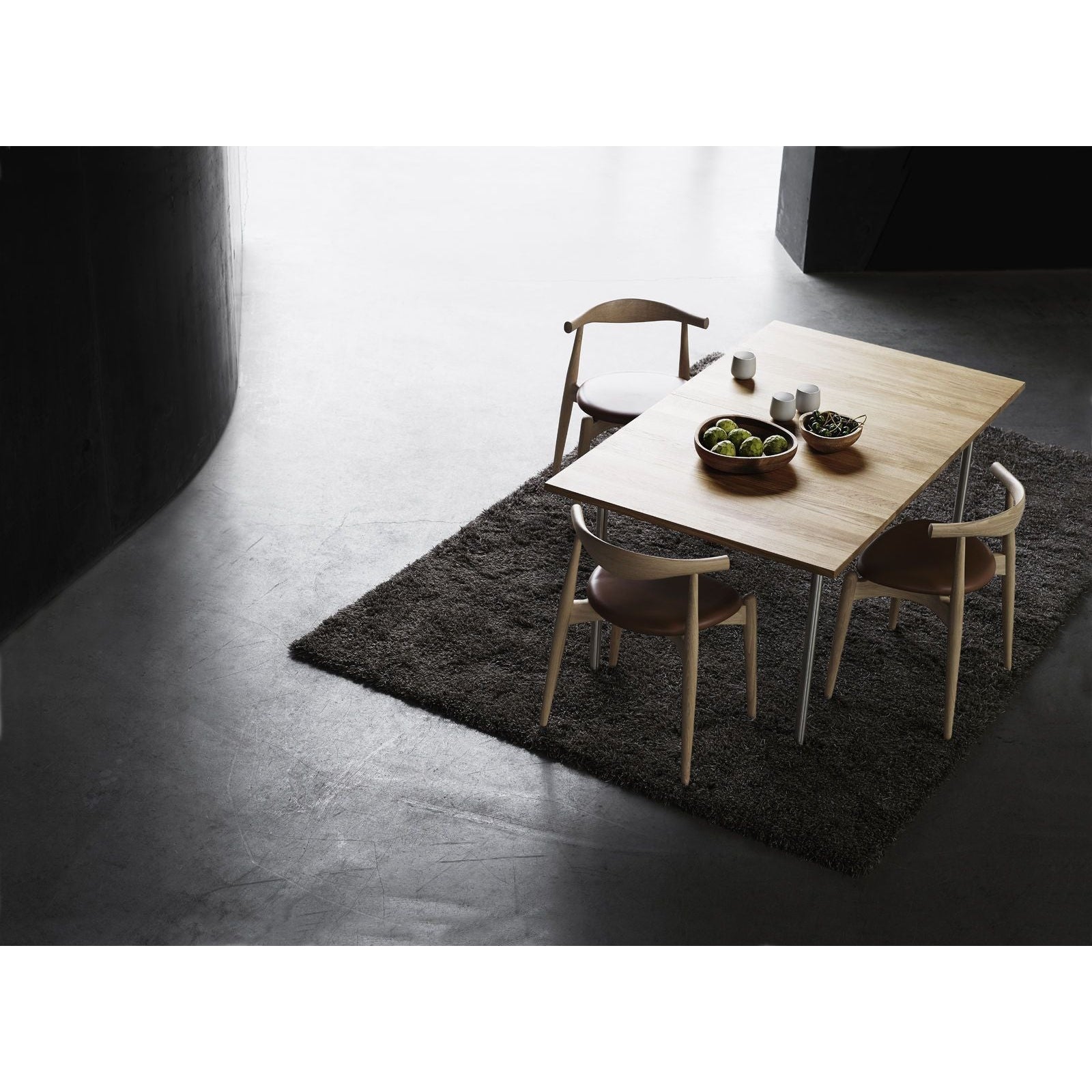 [product_category]-Carl Hansen Ch322 Dining Table Without Additional Top, Steel/Oiled Oak-Carl Hansen-5710954247813-CH322-stainlesssteel-oiledoak-wo-CAR-4