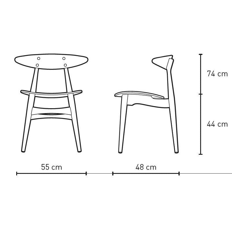 Carl Hansen CH33 P -stol, oljad ek/beige läder