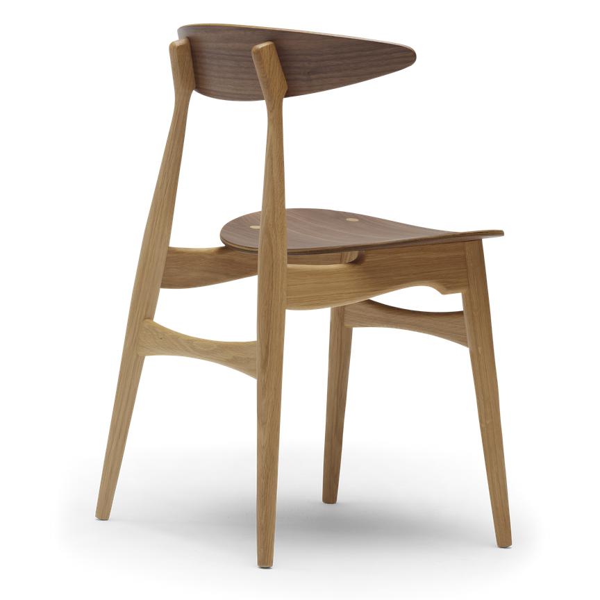 Carl Hansen CH33 T -Stuhl, geölte Walnuss/Eiche