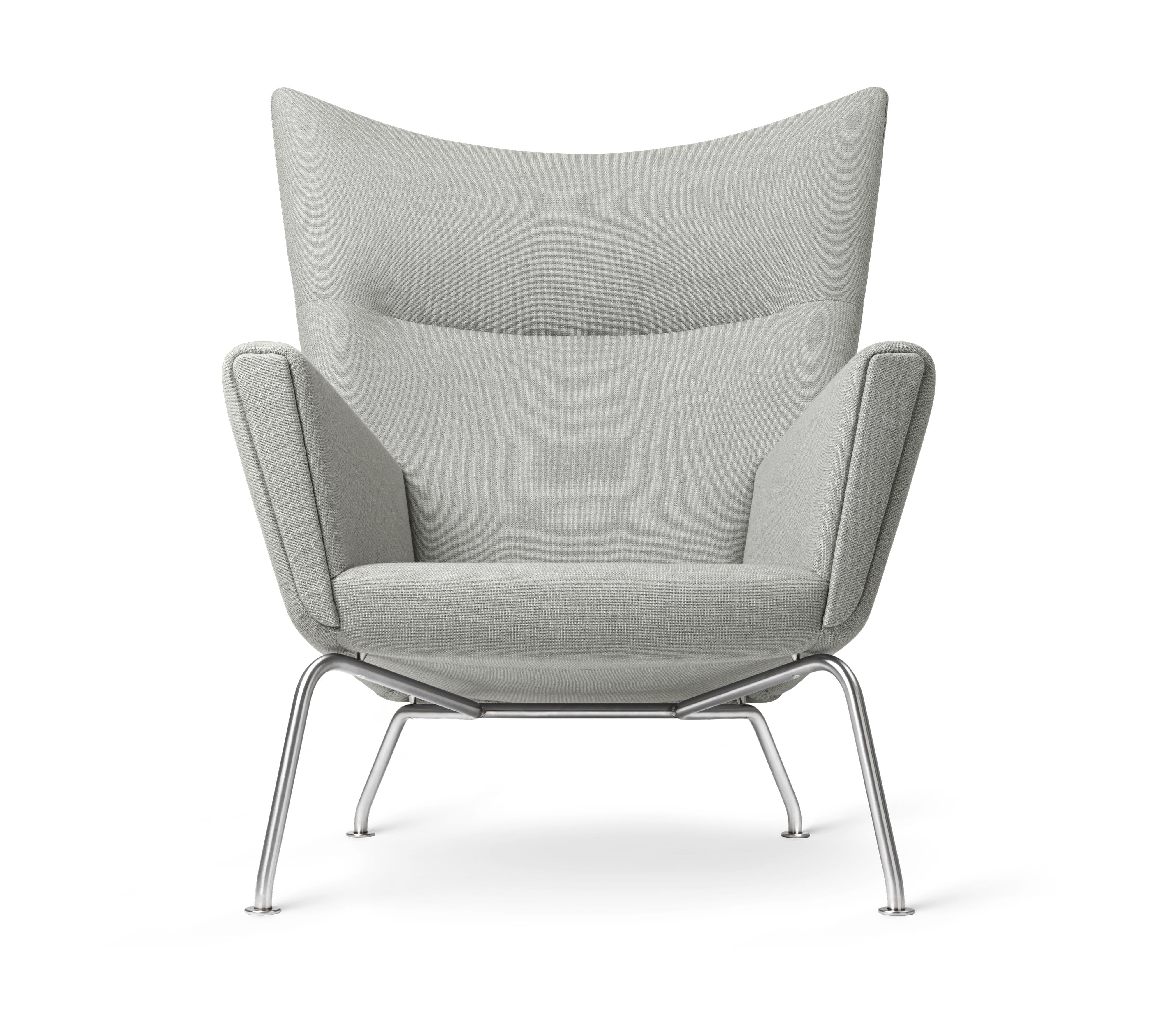 [product_category]-Carl Hansen Ch445 Wing Chair, Steel/Passion 13101-Carl Hansen-5715397080362-CH445-SS-HR-FSC-70-Passion-13101-CAR-1