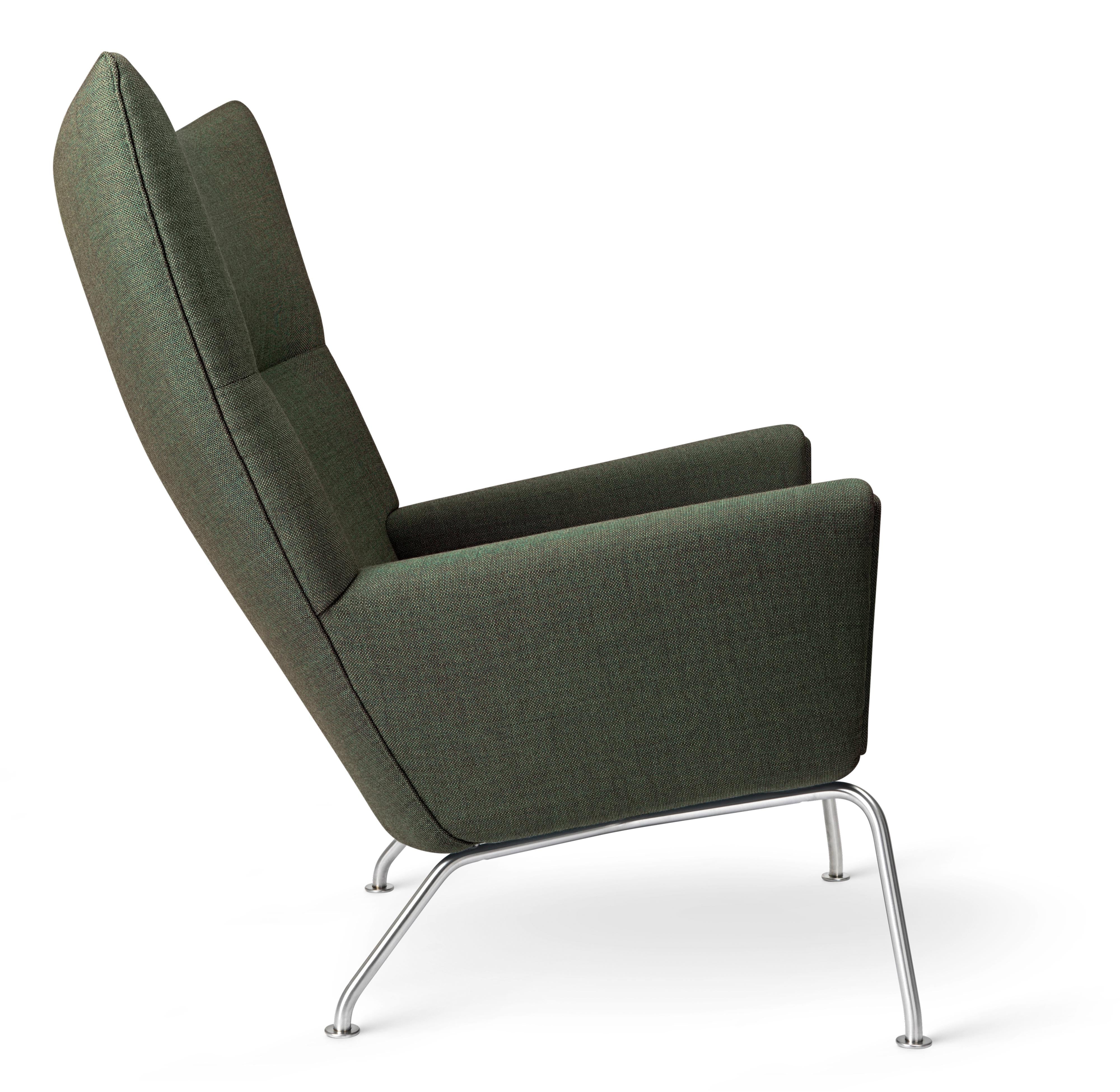 [product_category]-Carl Hansen Ch445 Wing Chair, Steel/Passion 3101-Carl Hansen-5715397079946-CH445-SS-HR-FSC-70-Passion-3101-CAR-2