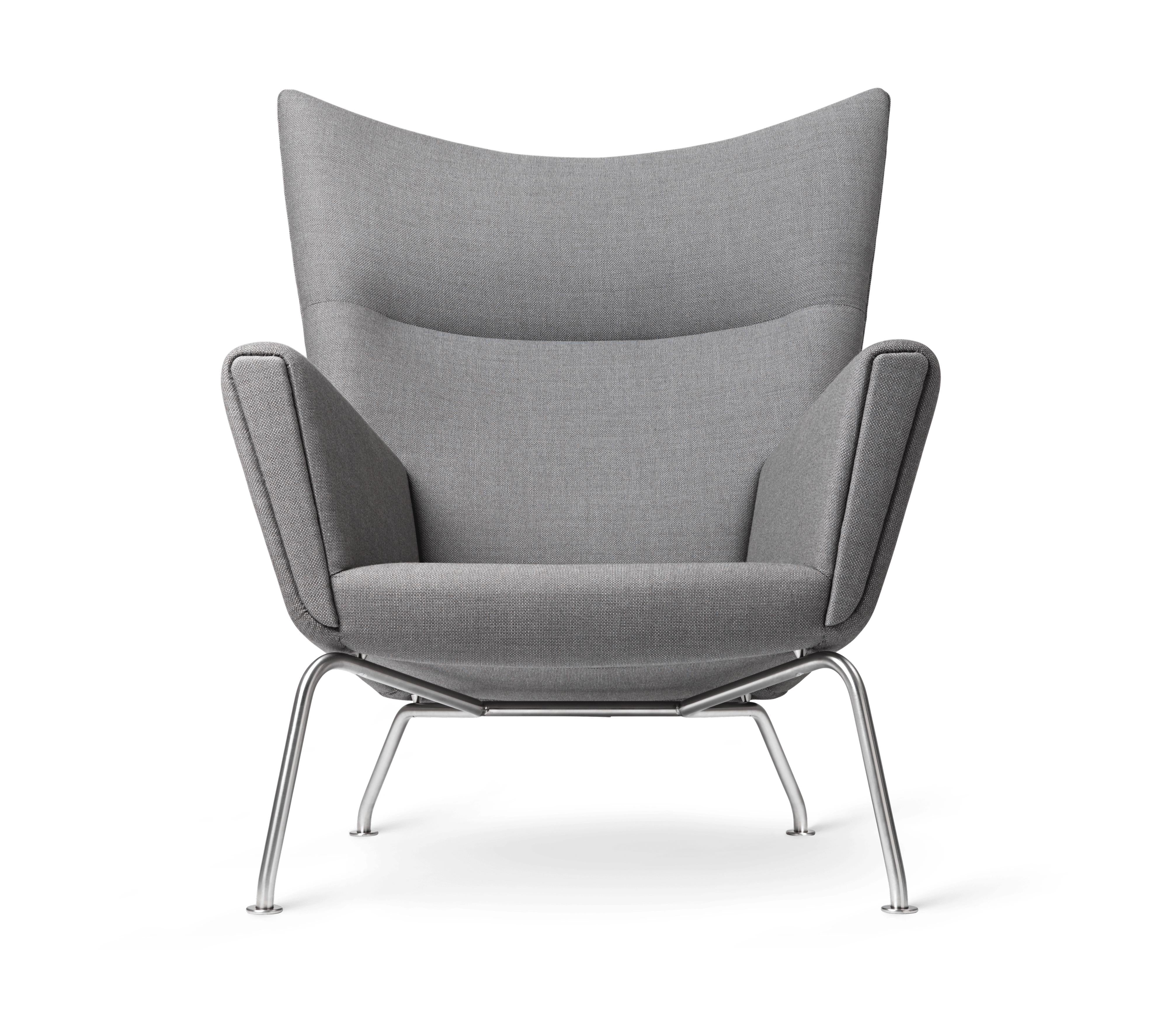 [product_category]-Carl Hansen Ch445 Wing Chair, Steel/Passion 6101-Carl Hansen-5715397080447-CH445-SS-HR-FSC-70-Passion-6101-CAR-1