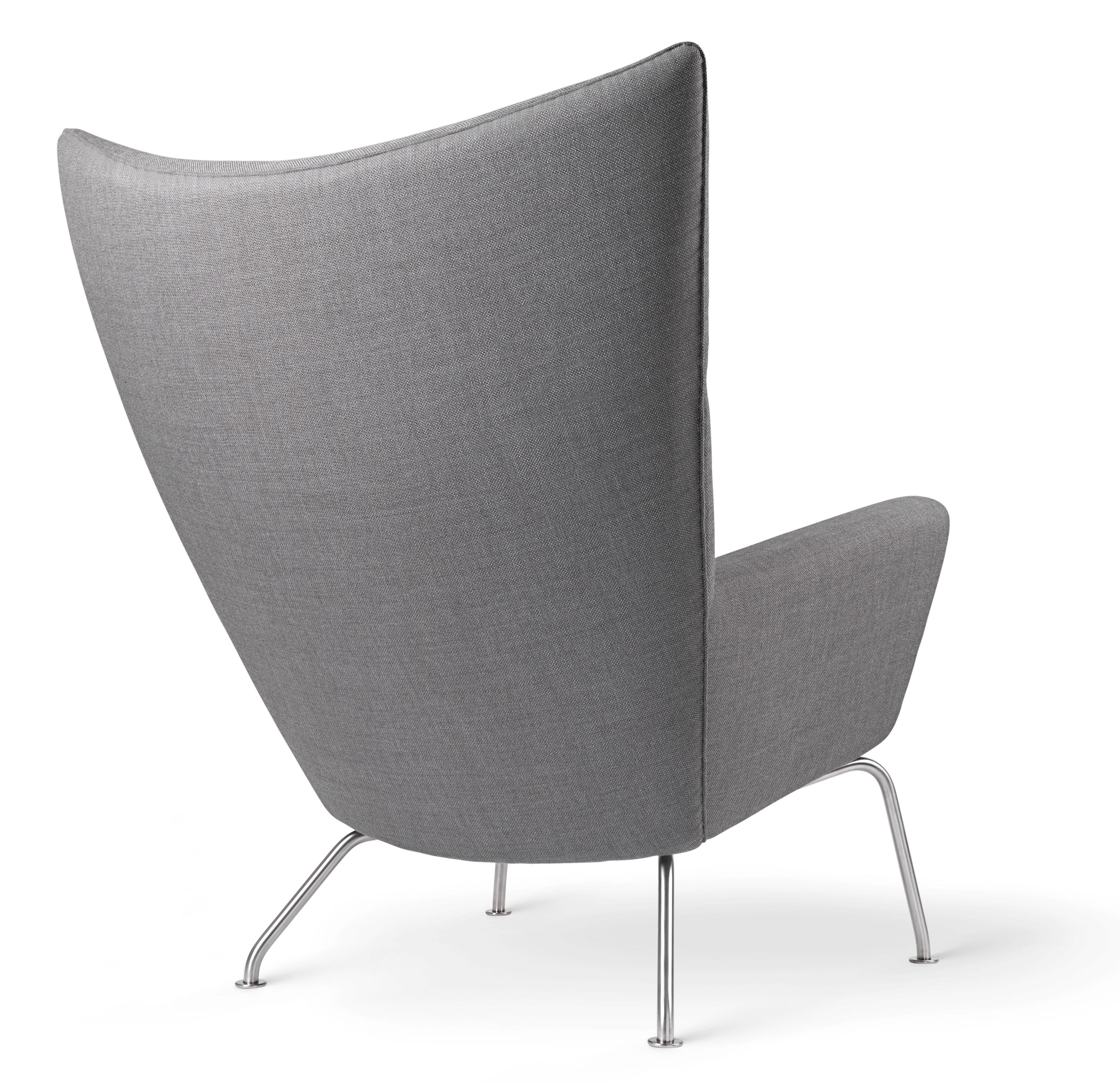 [product_category]-Carl Hansen Ch445 Wing Chair, Steel/Passion 6101-Carl Hansen-5715397080447-CH445-SS-HR-FSC-70-Passion-6101-CAR-2