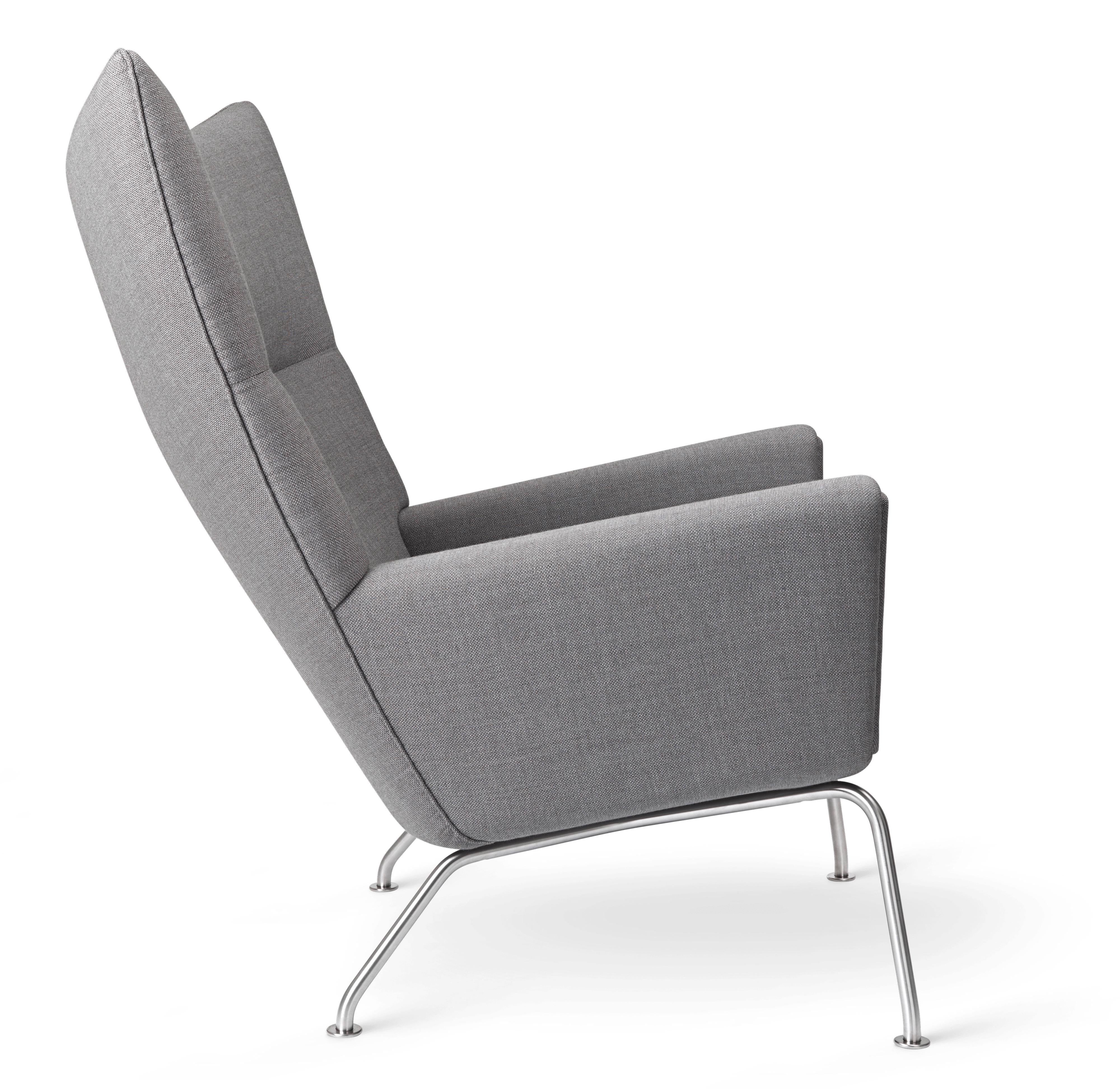 [product_category]-Carl Hansen Ch445 Wing Chair, Steel/Passion 6101-Carl Hansen-5715397080447-CH445-SS-HR-FSC-70-Passion-6101-CAR-3