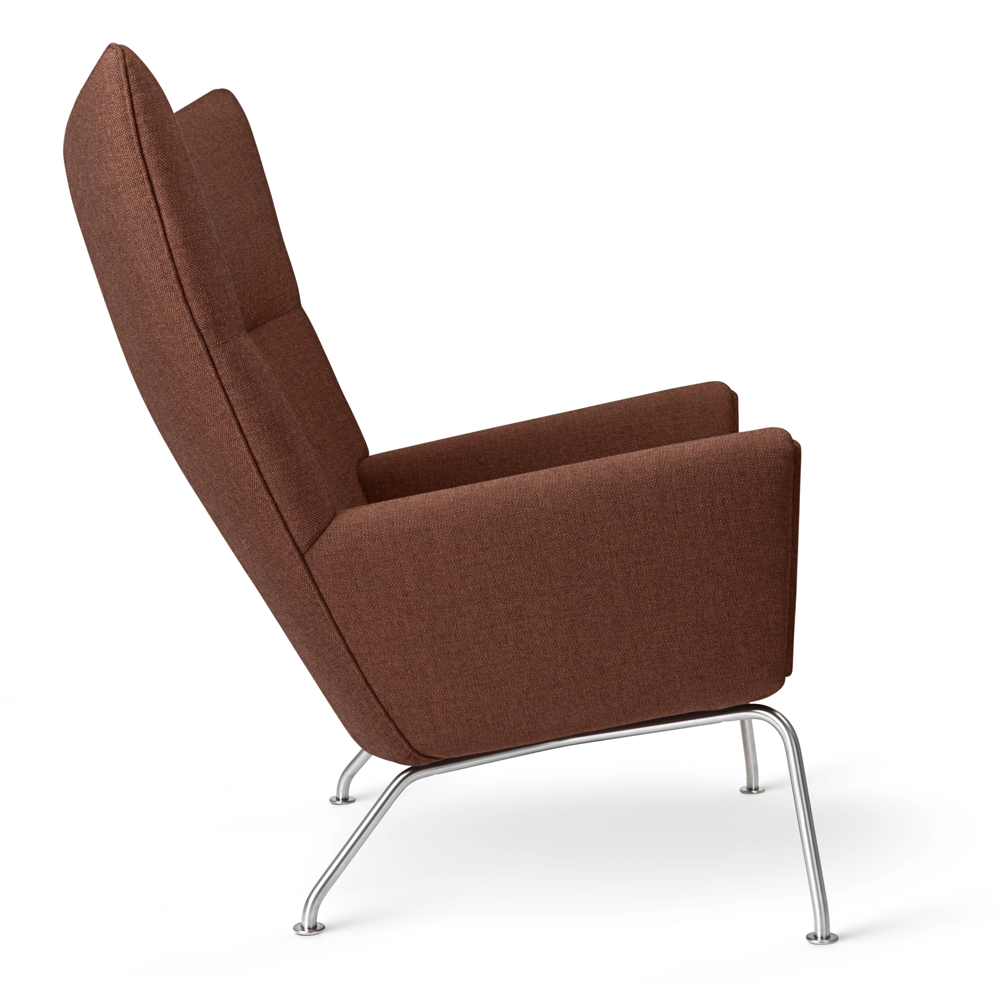 [product_category]-Carl Hansen Ch445 Wing Chair, Steel/Passion 7101-Carl Hansen-5715397079984-CH445-SS-HR-FSC-70-Passion-7101-CAR-4