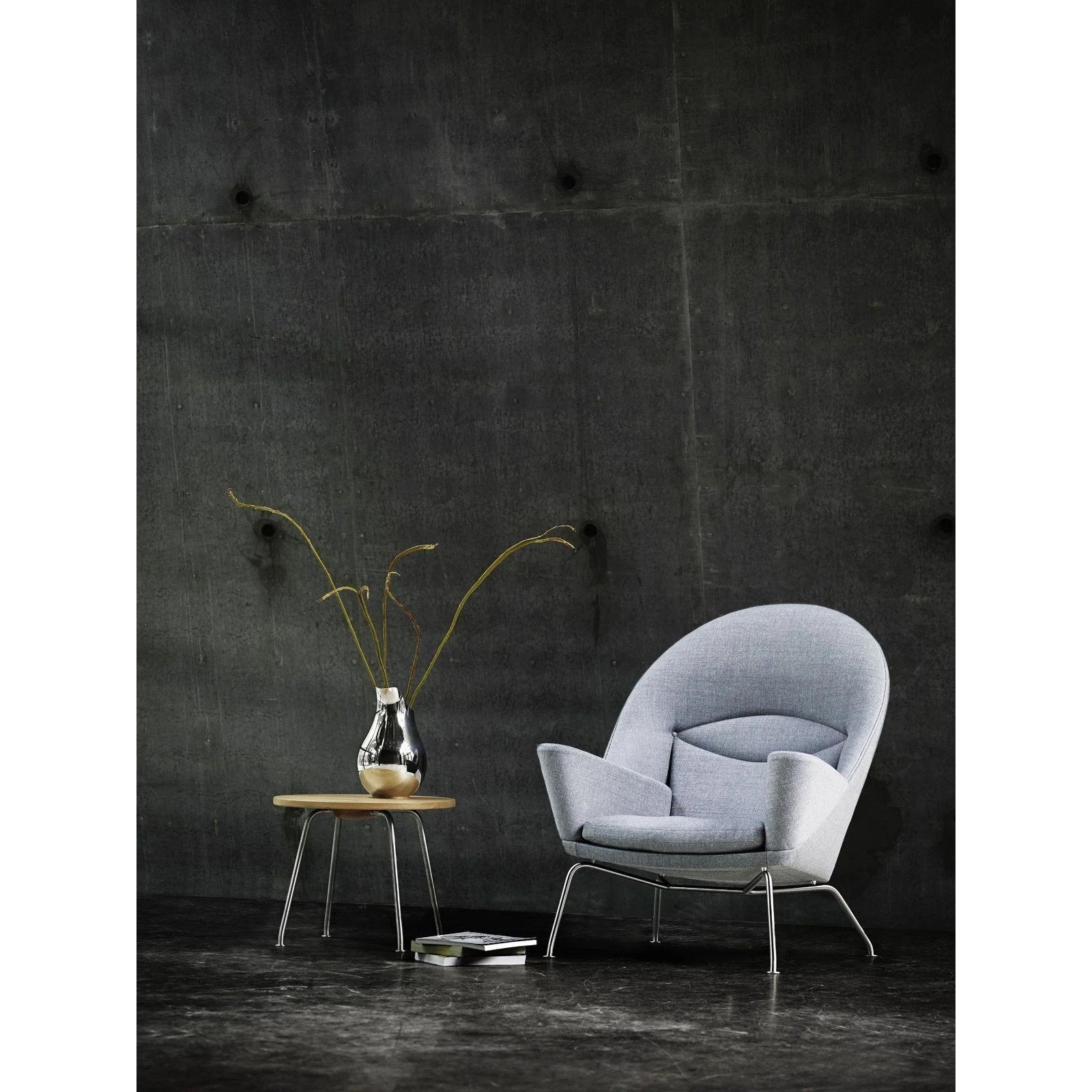 Carl Hansen CH468 Silla Oculus, Acero Negro/Cuero Negro