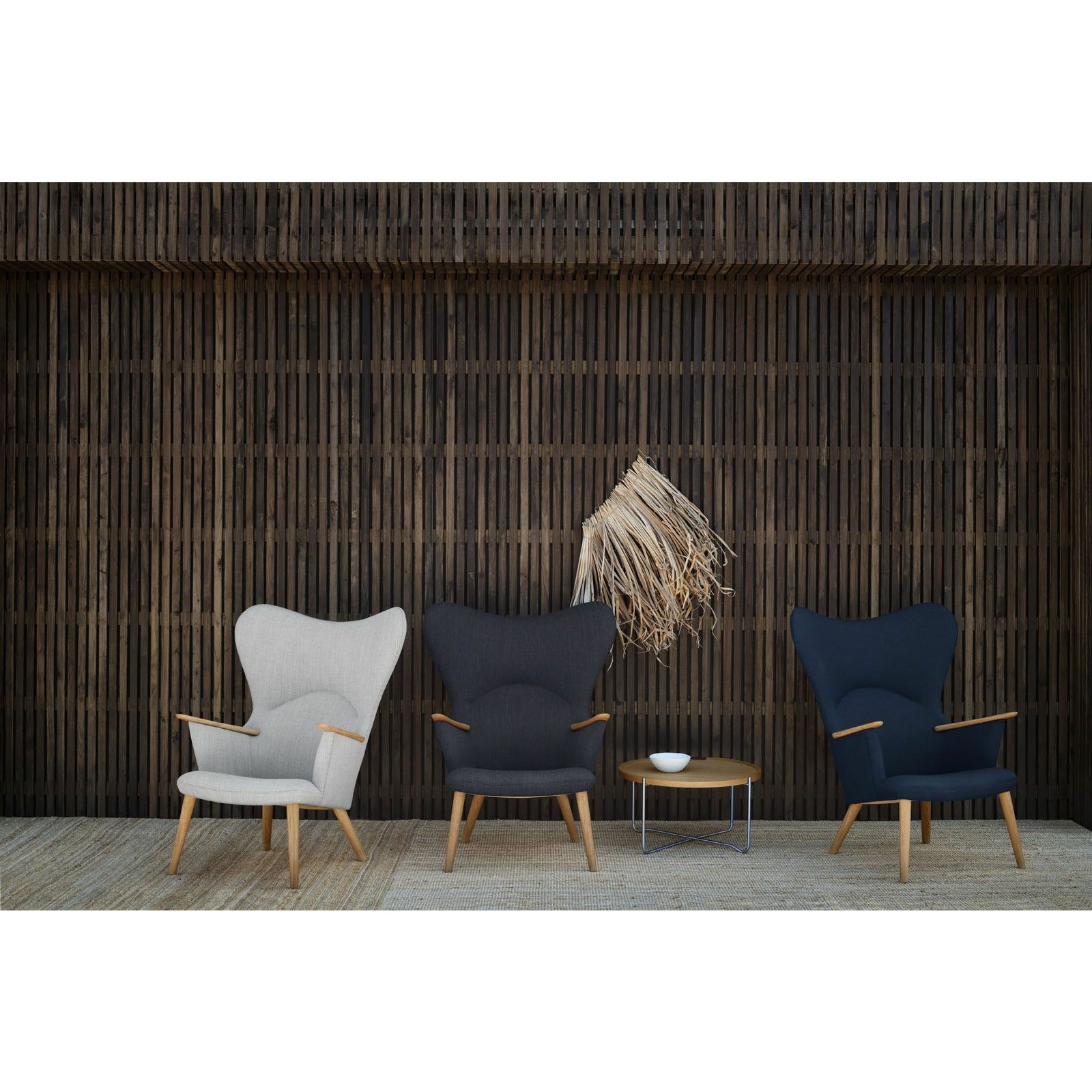 Carl Hansen CH78 Silla de salón Mama Bear, roble engrasado/Fiord verde oscuro 0991