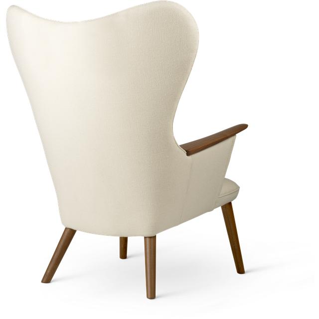 Carl Hansen CH78 Mama Bear Lounge Stuhl, Walnussöle/Weiß Hallingdal 100