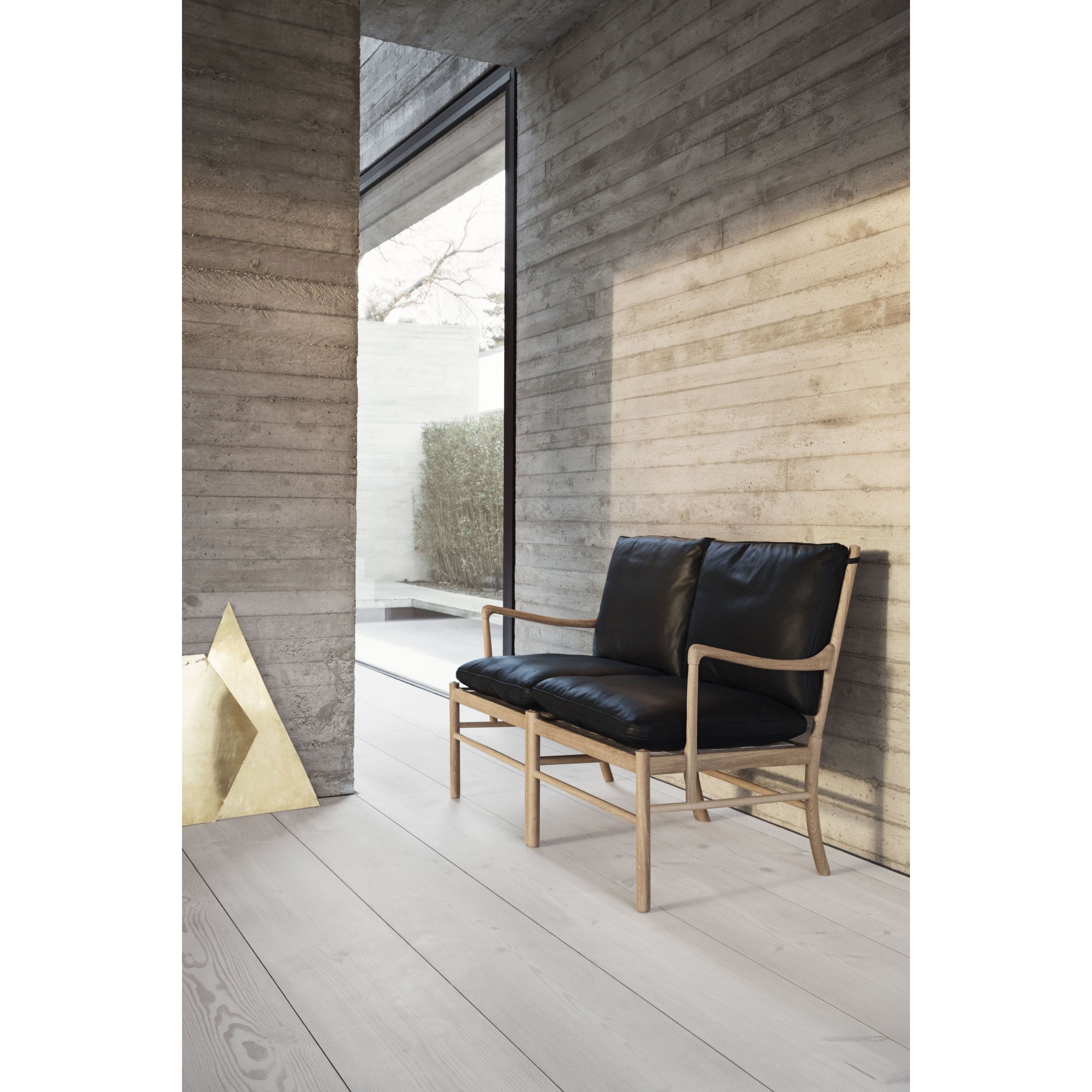 Carl Hansen - Ow149 2 - Canapé colonial, chêne coloré/cuir noir