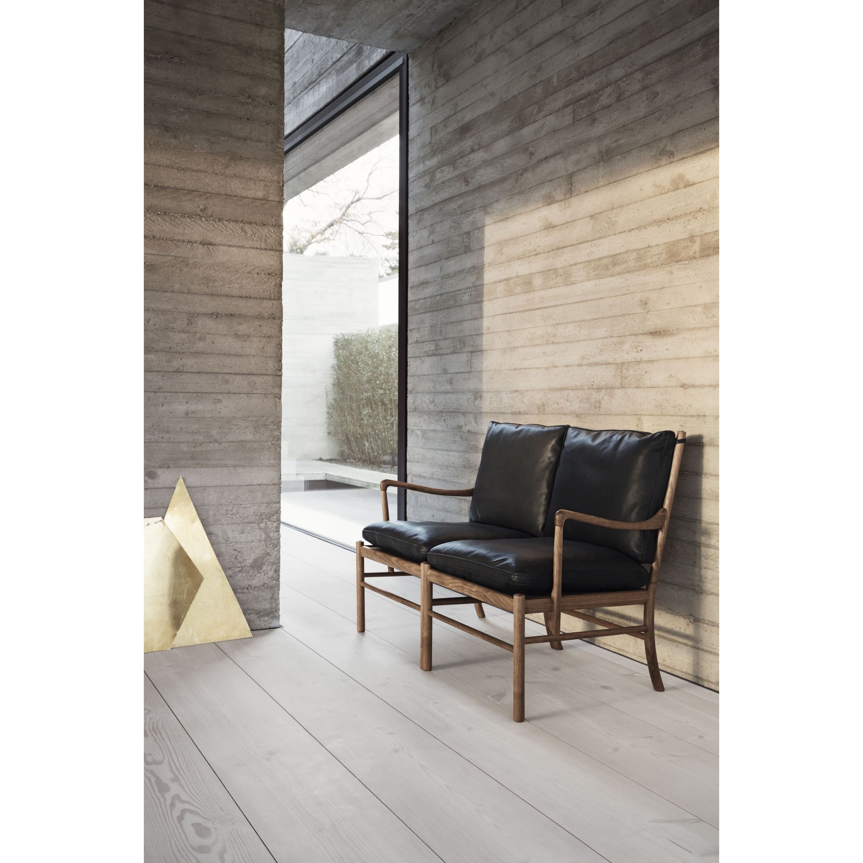 Carl Hansen - Ow149 2 - Canapé colonial, chêne coloré/cuir noir