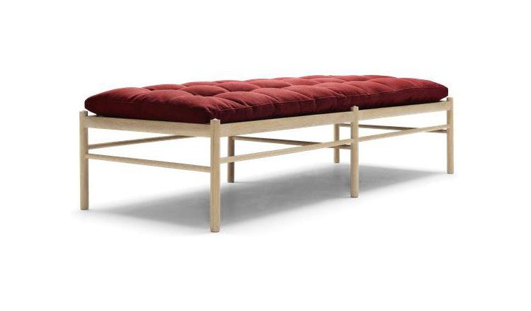 [product_category]-Carl Hansen Ow150 Daybed, Soap Oak/Red Fabric-Carl Hansen-ow150-hallingdal65-soapedoak-CAR-1