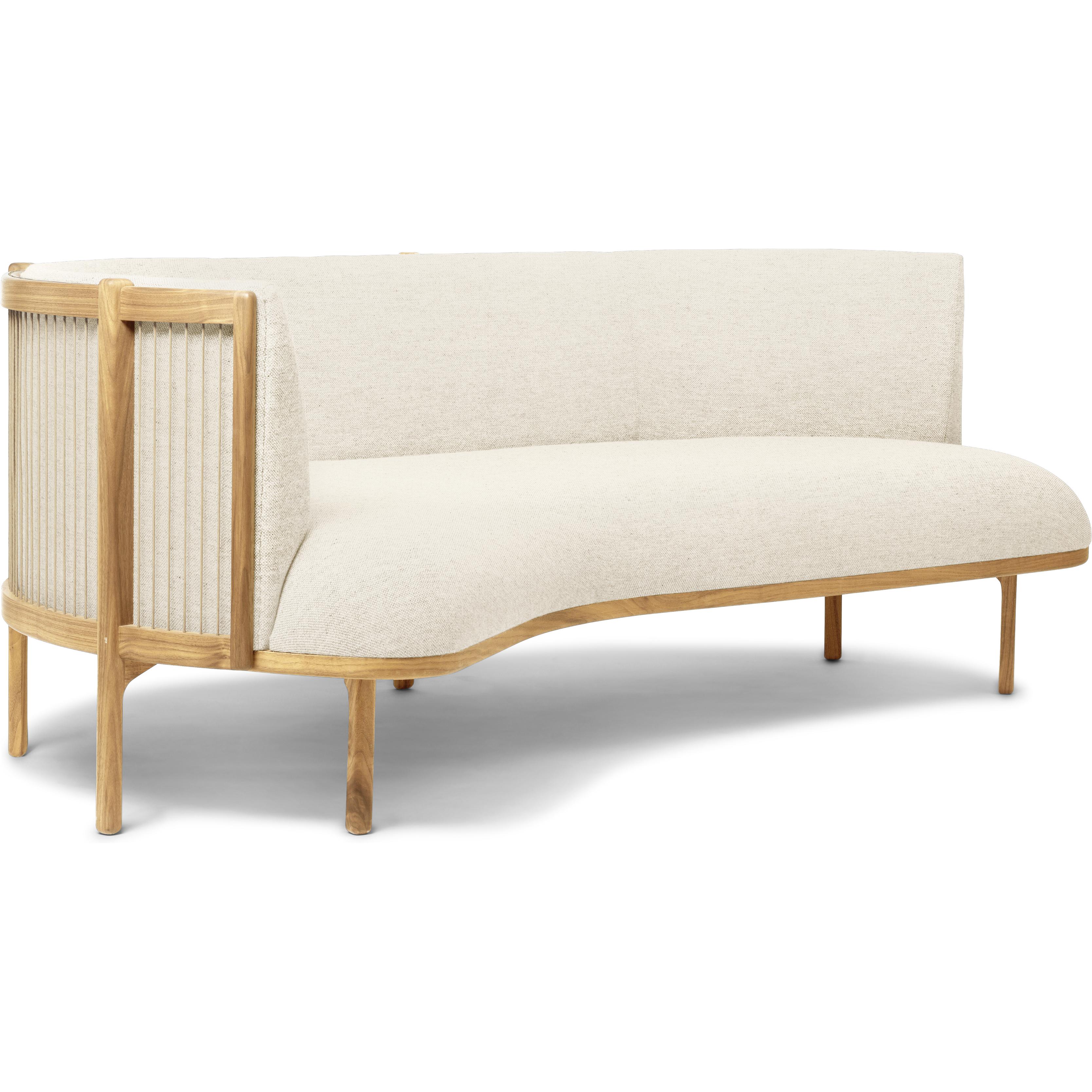 Carl Hansen RF1903 L Sidayways Sofa 3 -sæder venstre egolie/Hallingdal 100 -stof, hvid/naturlig brun