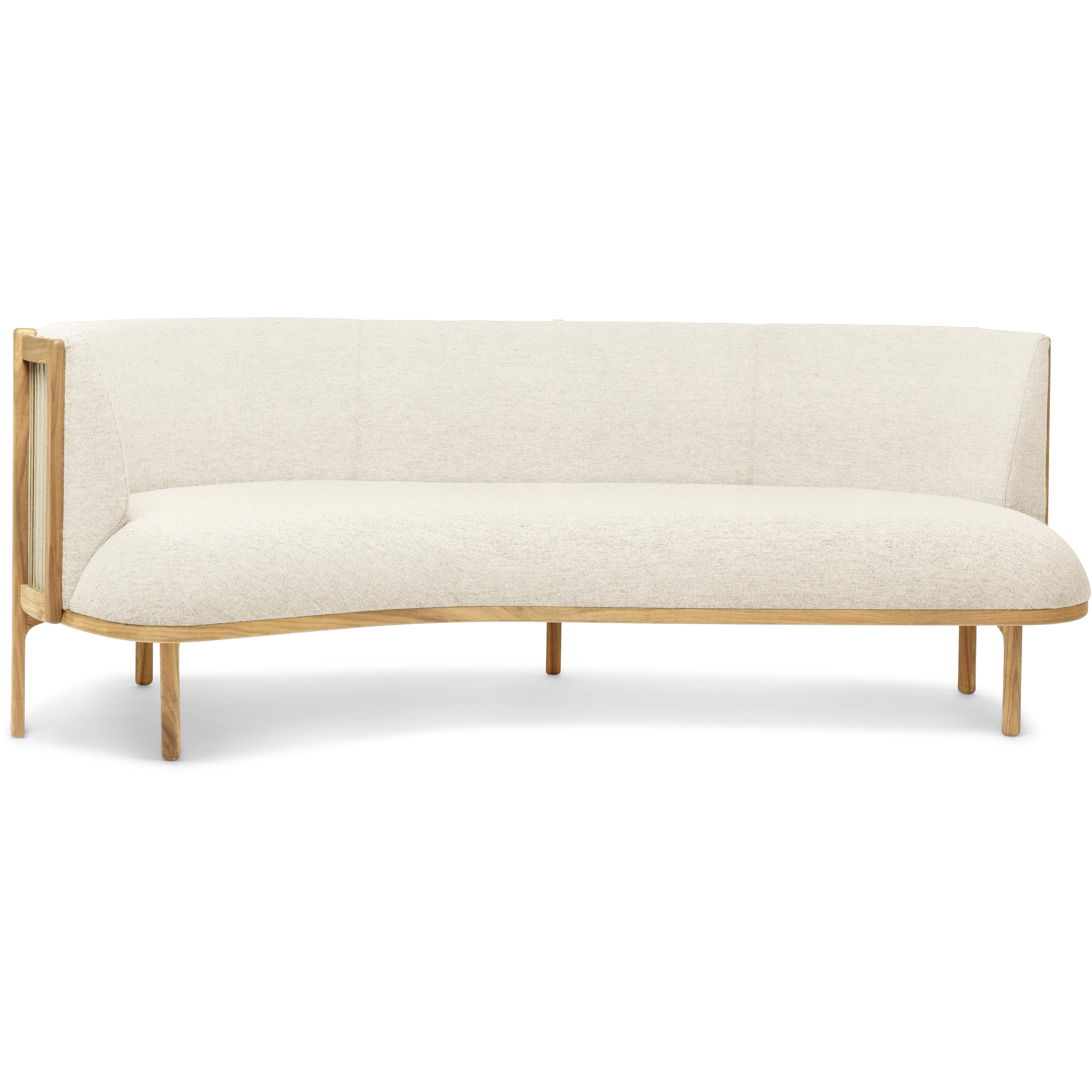 Carl Hansen RF1903 L Sidayways Sofa 3 -sæder venstre egolie/Hallingdal 100 -stof, hvid/naturlig brun