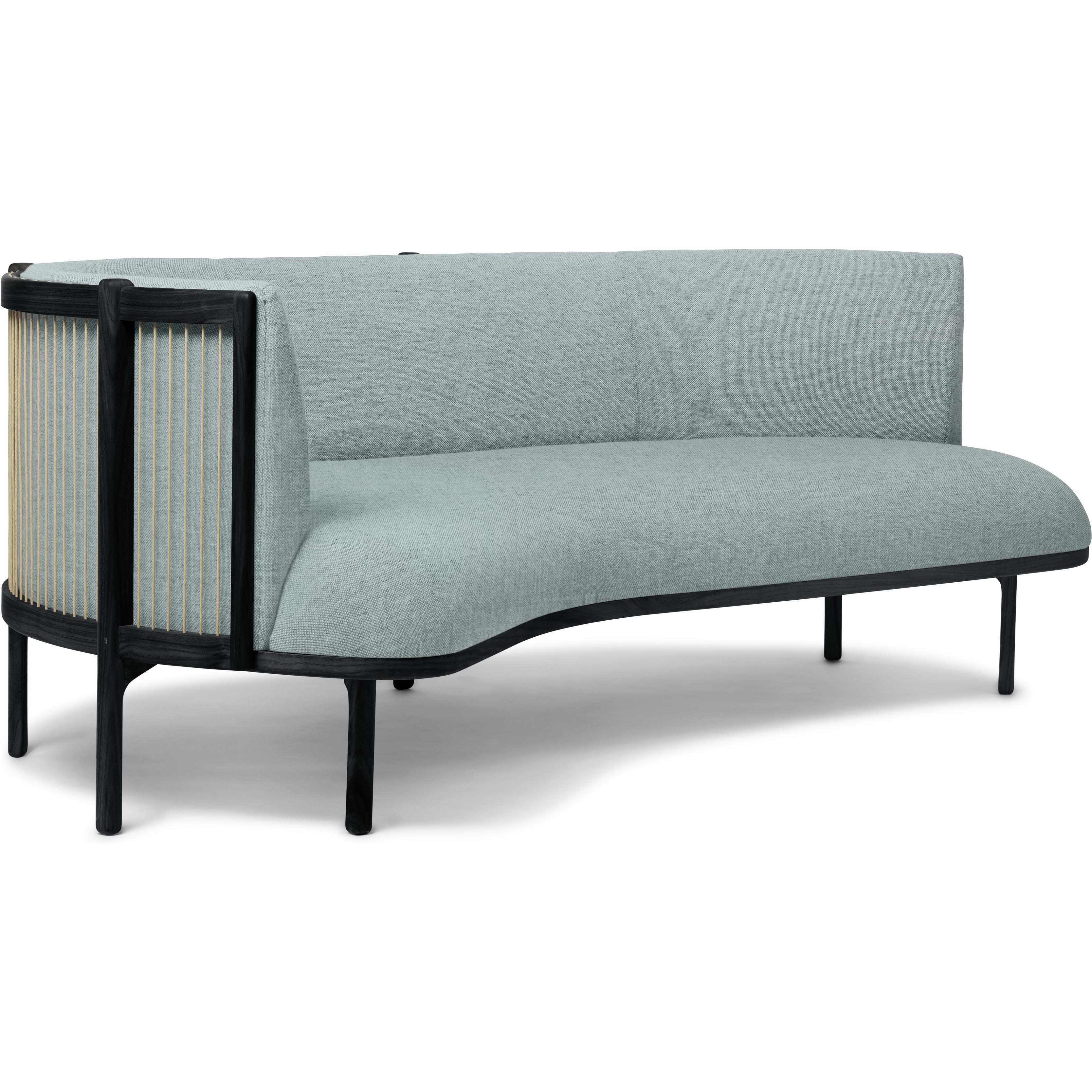 Carl Hansen RF1903 L seitlich Sofa 3 Sitzer links Eiche/Remix Stoff, Blau/Schwarz