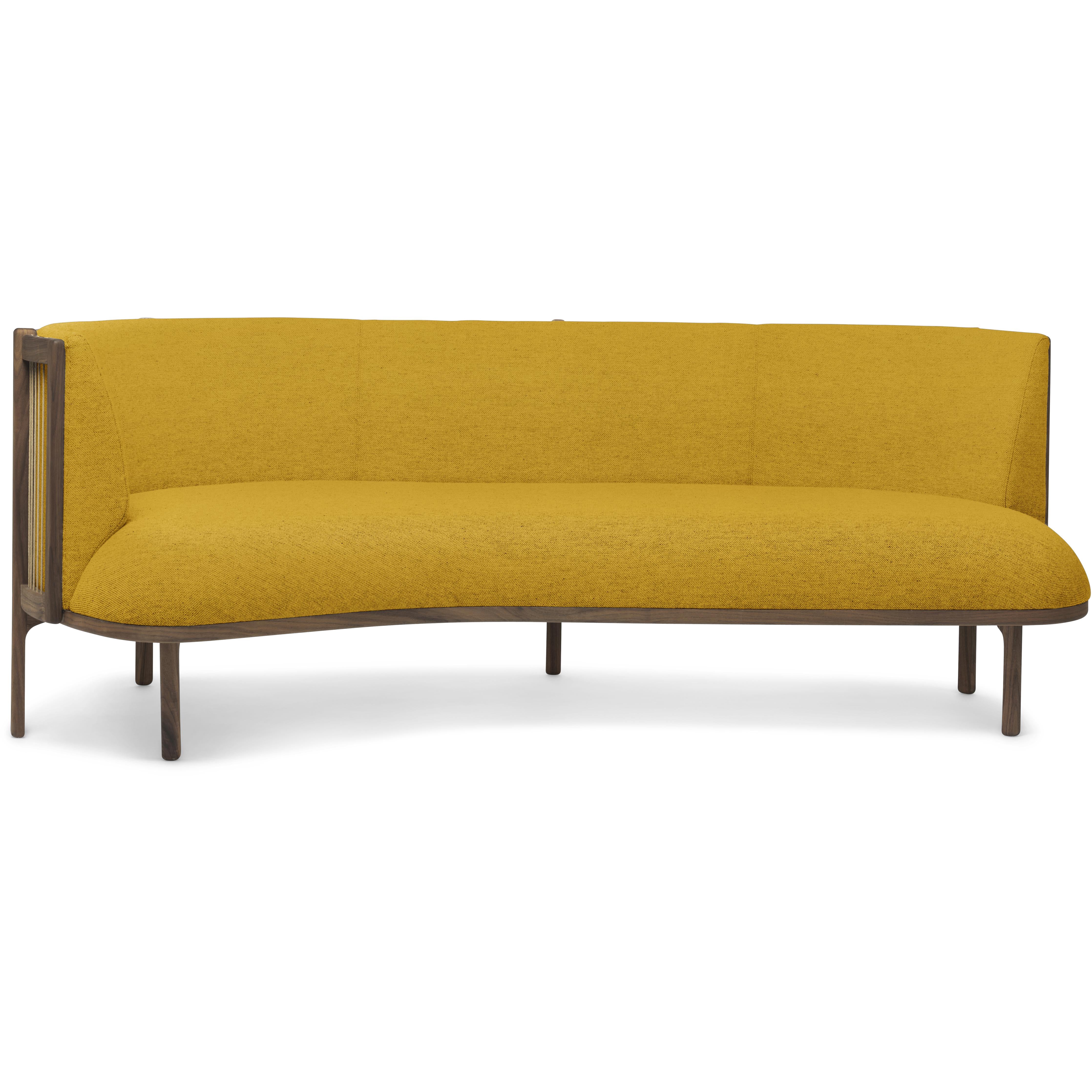 [product_category]-Carl Hansen Rf1903 L Sideways Sofa 3 Seeater Left Walnut Oil/Hallingdal 457 Fabric, Yellow/Natural Brown-Carl Hansen-RF1903-L-walnut-oil-hallingdal65-457-CAR-2