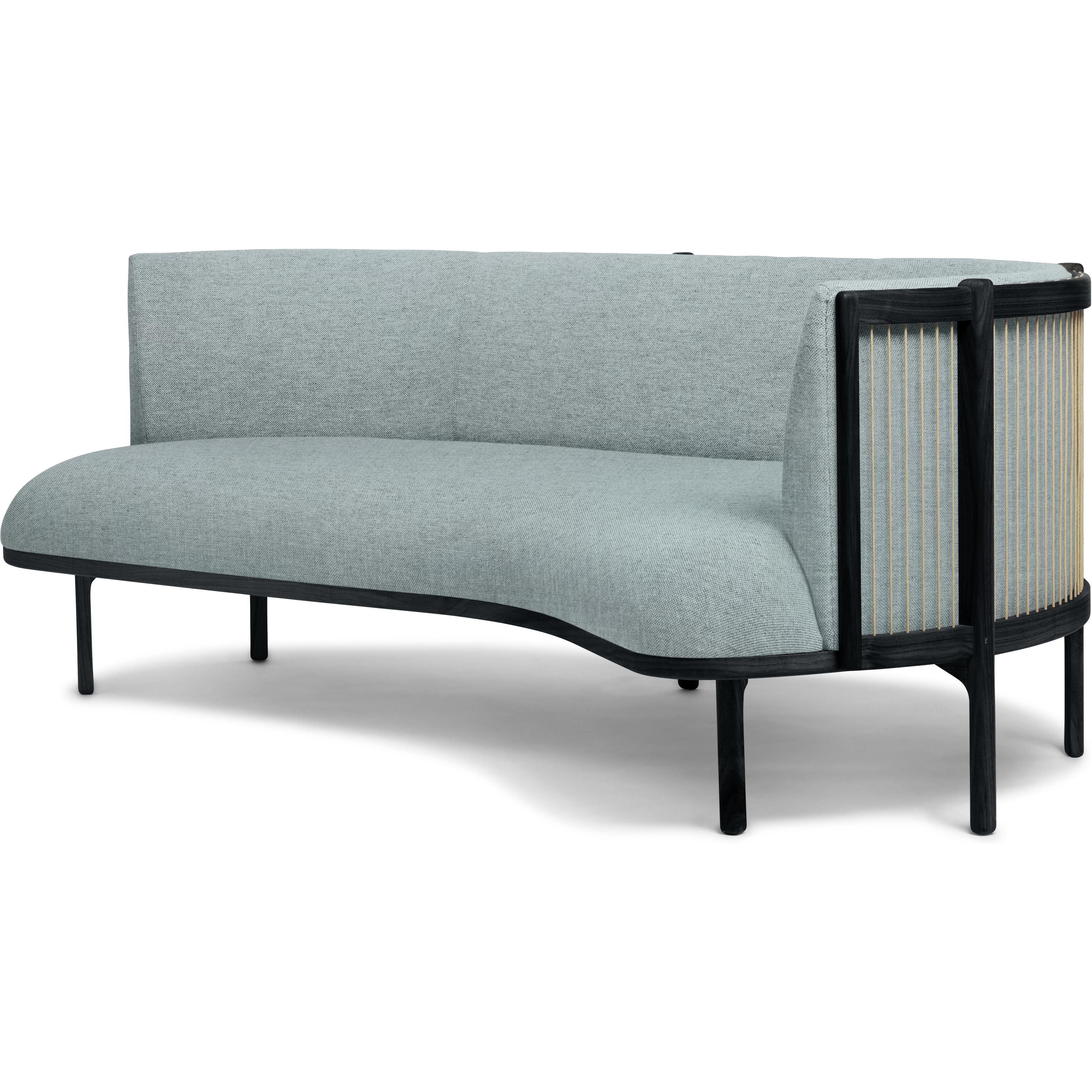 Carl Hansen RF1903 R seitlich Sofa 3 Sitzer rechts Eiche/Remix Fabic, Blau/Schwarz