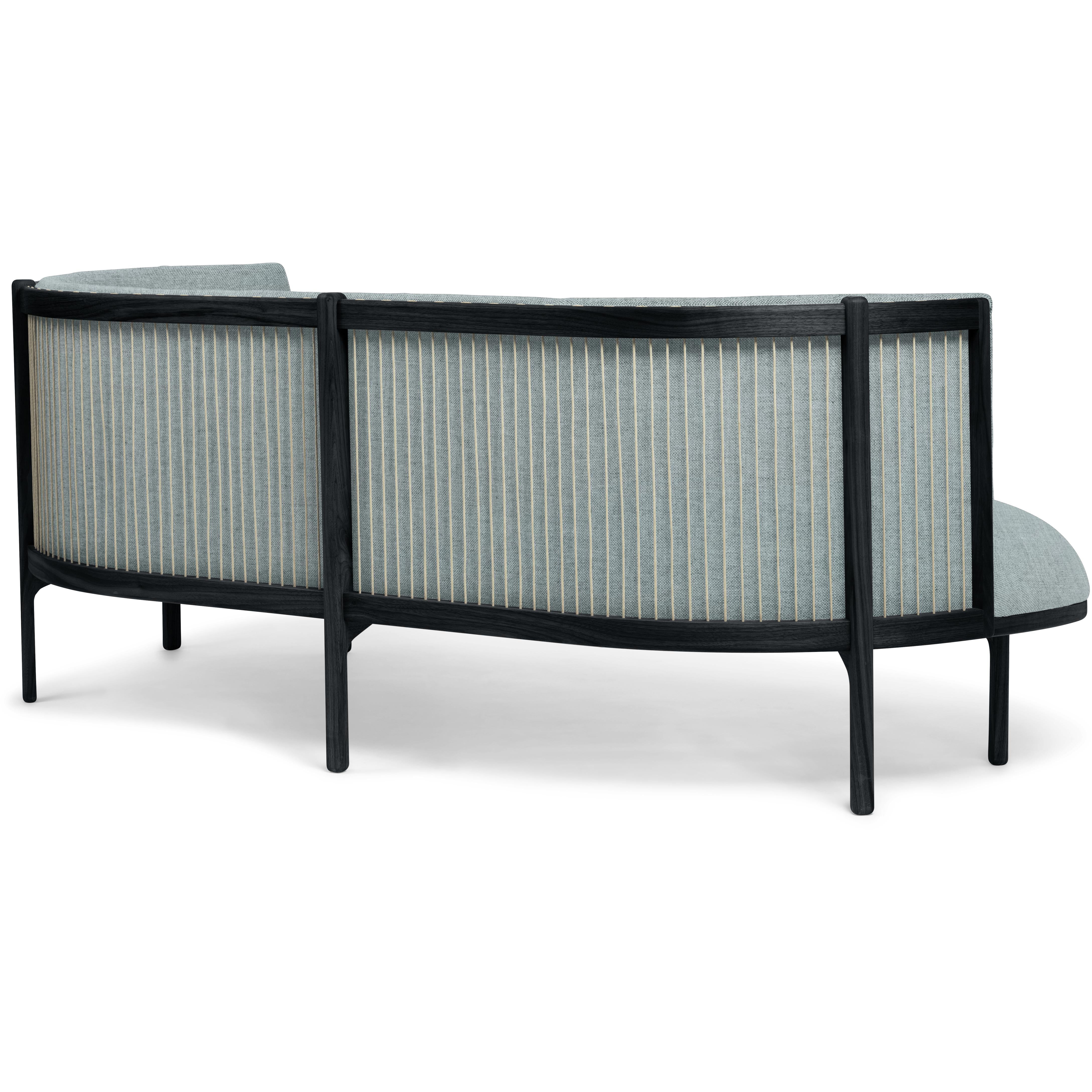 Carl Hansen RF1903 R Sofá lateral de 3 lugares de carvalho direito/remix fabic, azul/preto