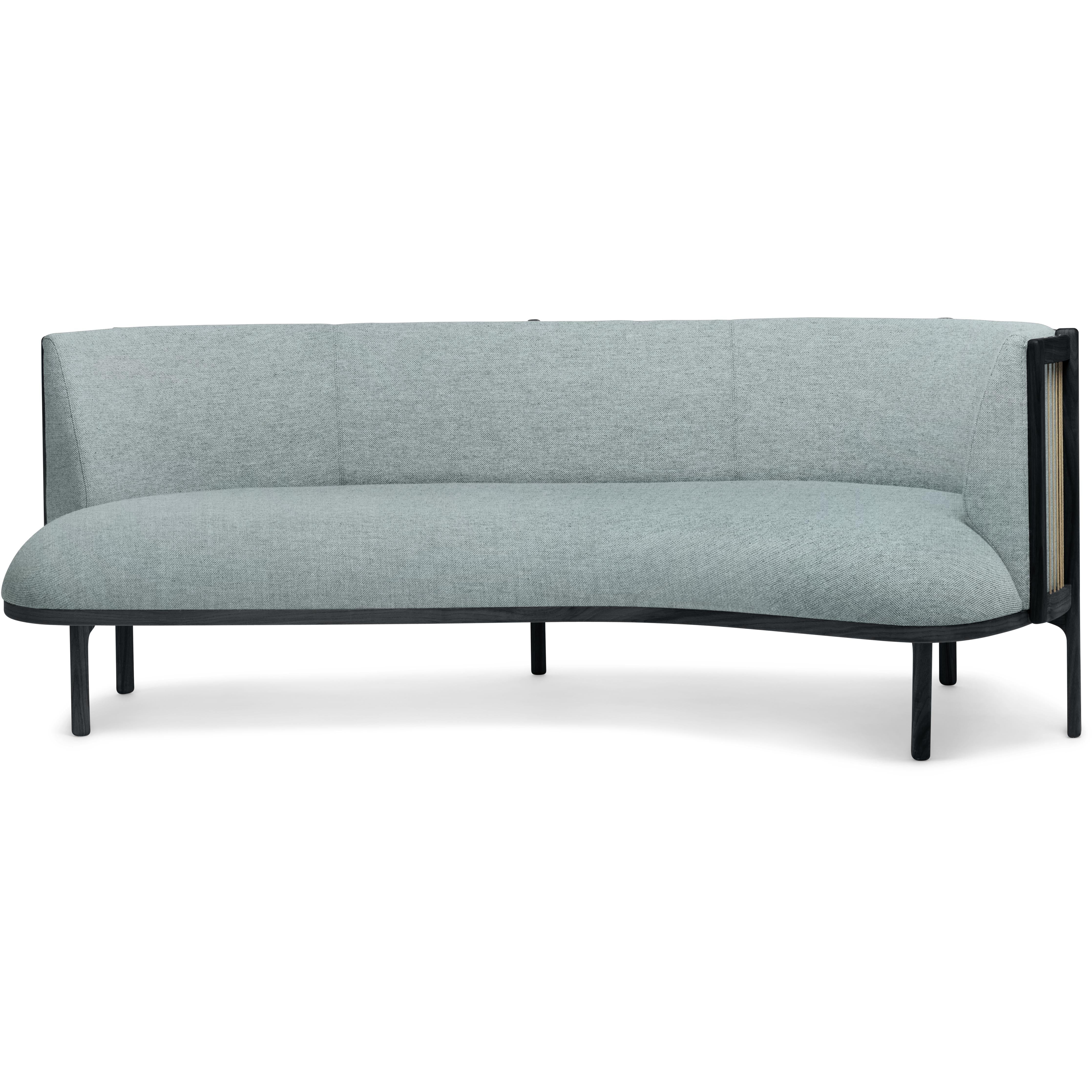 Carl Hansen RF1903 R seitlich Sofa 3 Sitzer rechts Eiche/Remix Fabic, Blau/Schwarz